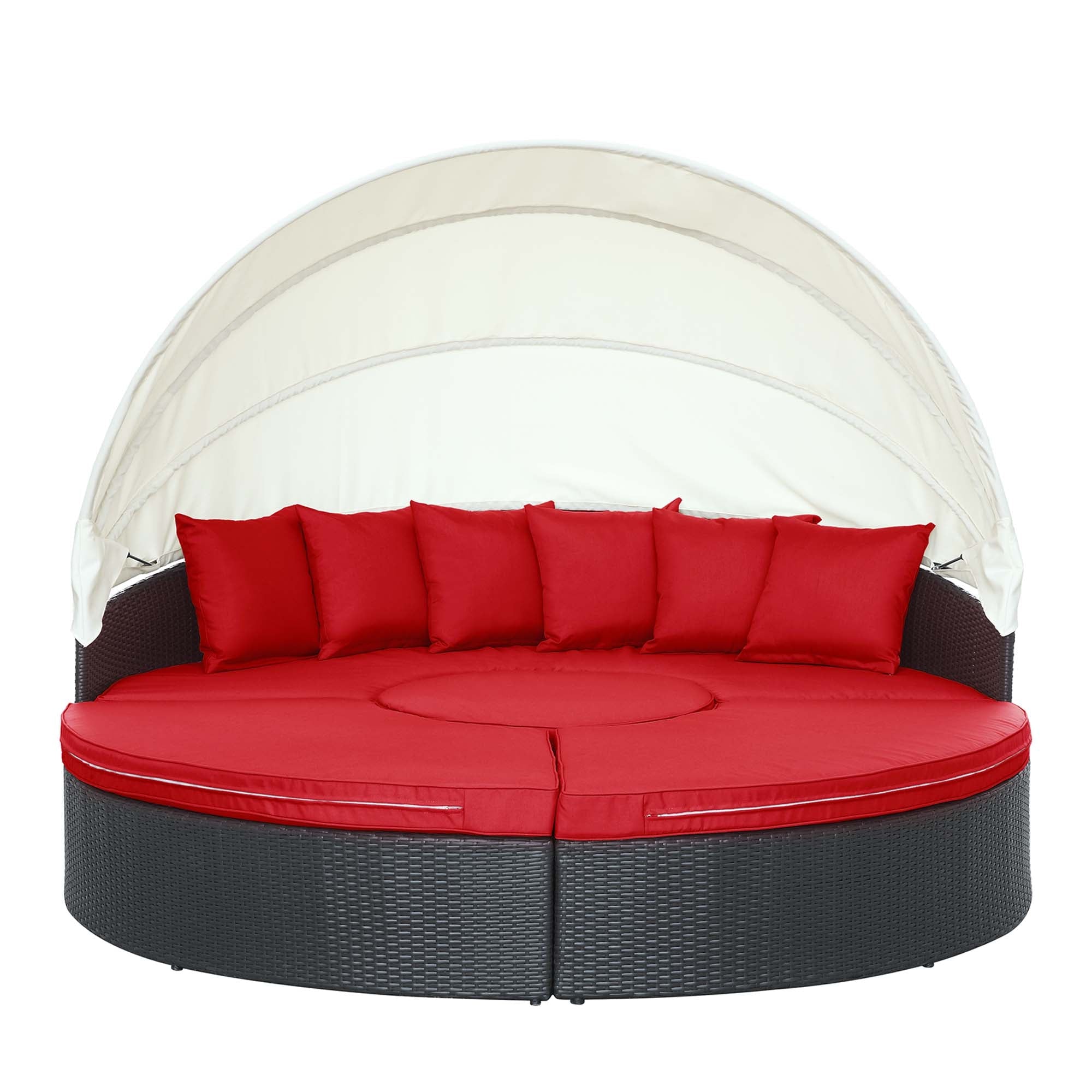 Quest Wicker Rattan Outdoor Patio Canopy Sectional Daybed by Modway