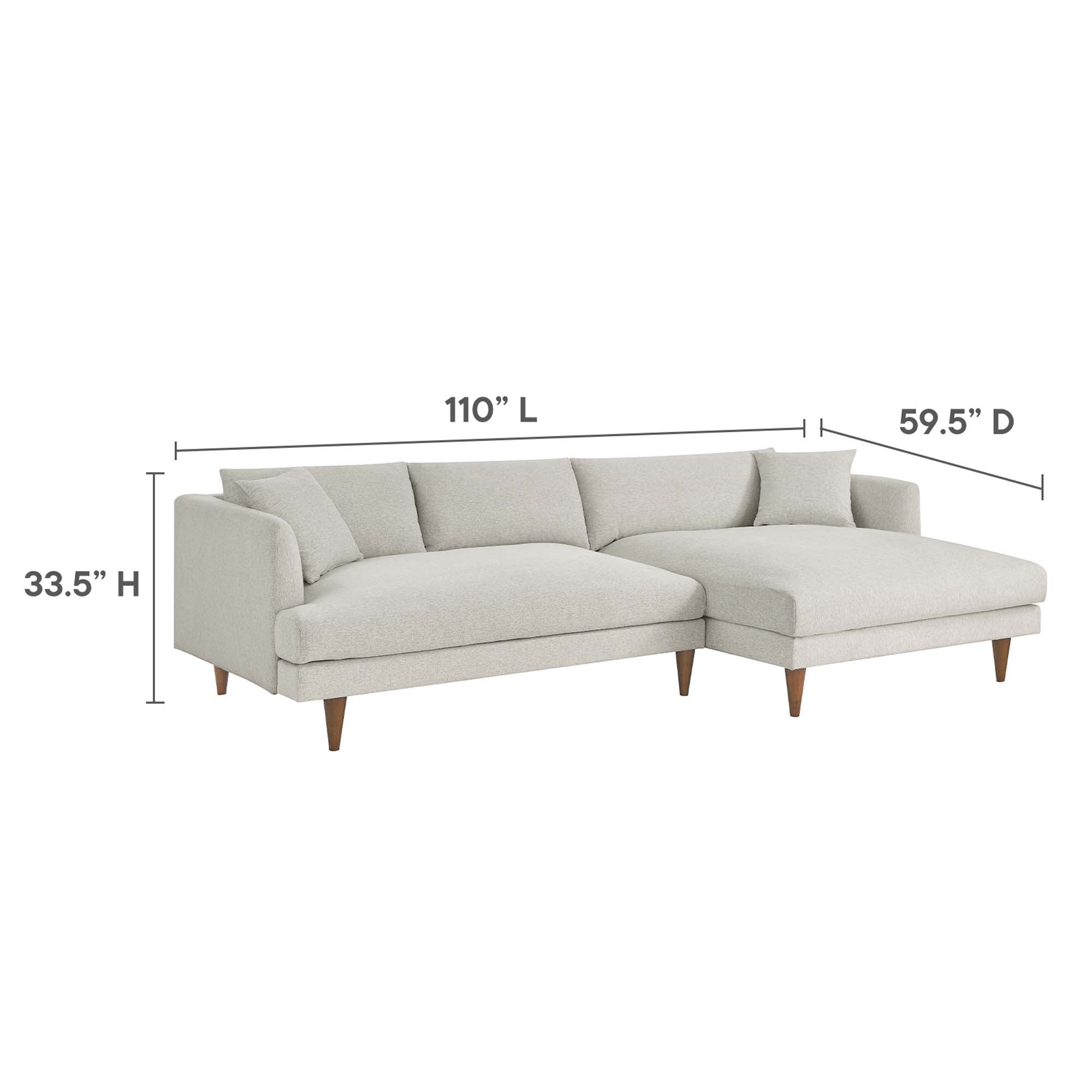 Zoya Right-Facing Down Filled Overstuffed Right Sectional Sofa by Modway