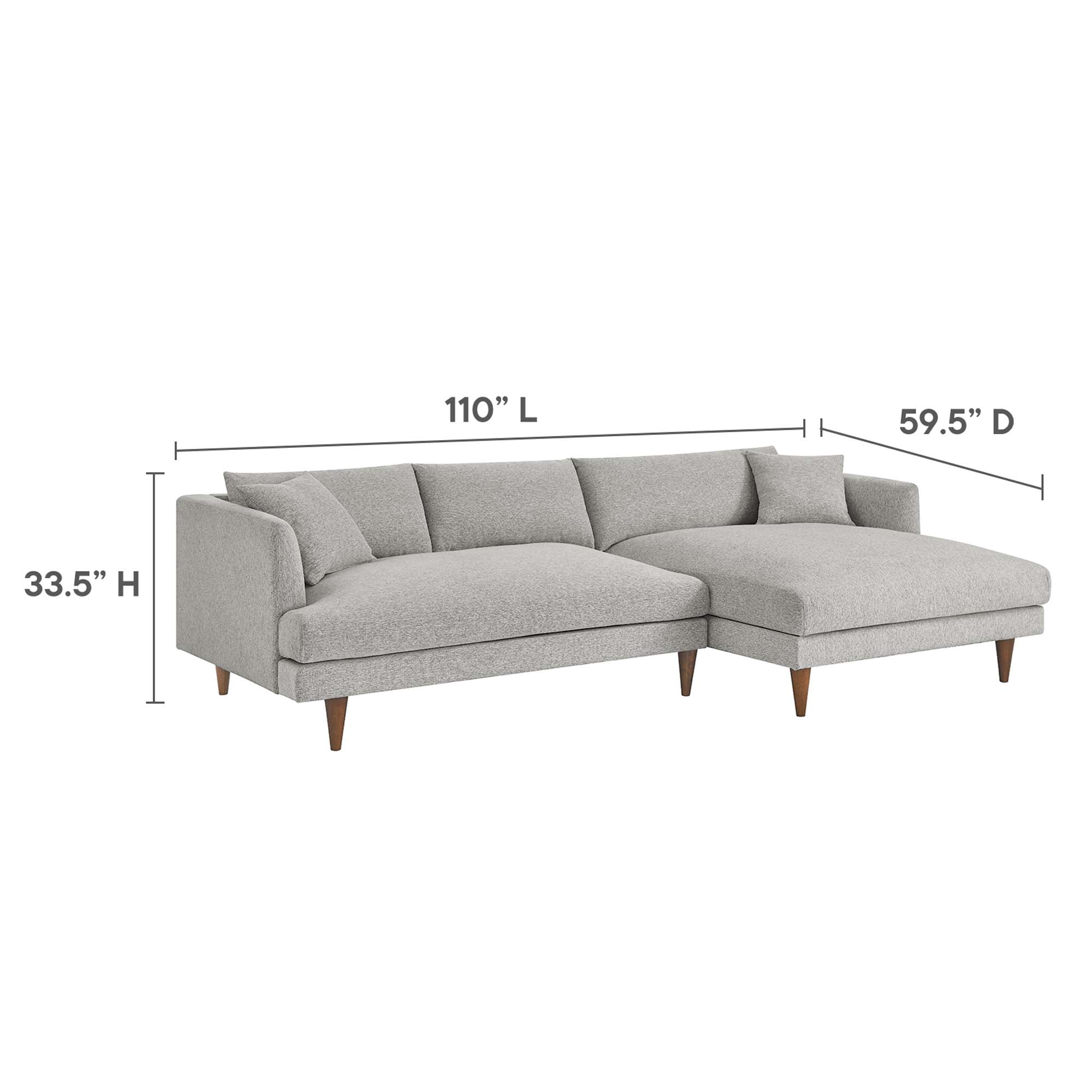 Zoya Right-Facing Down Filled Overstuffed Right Sectional Sofa by Modway