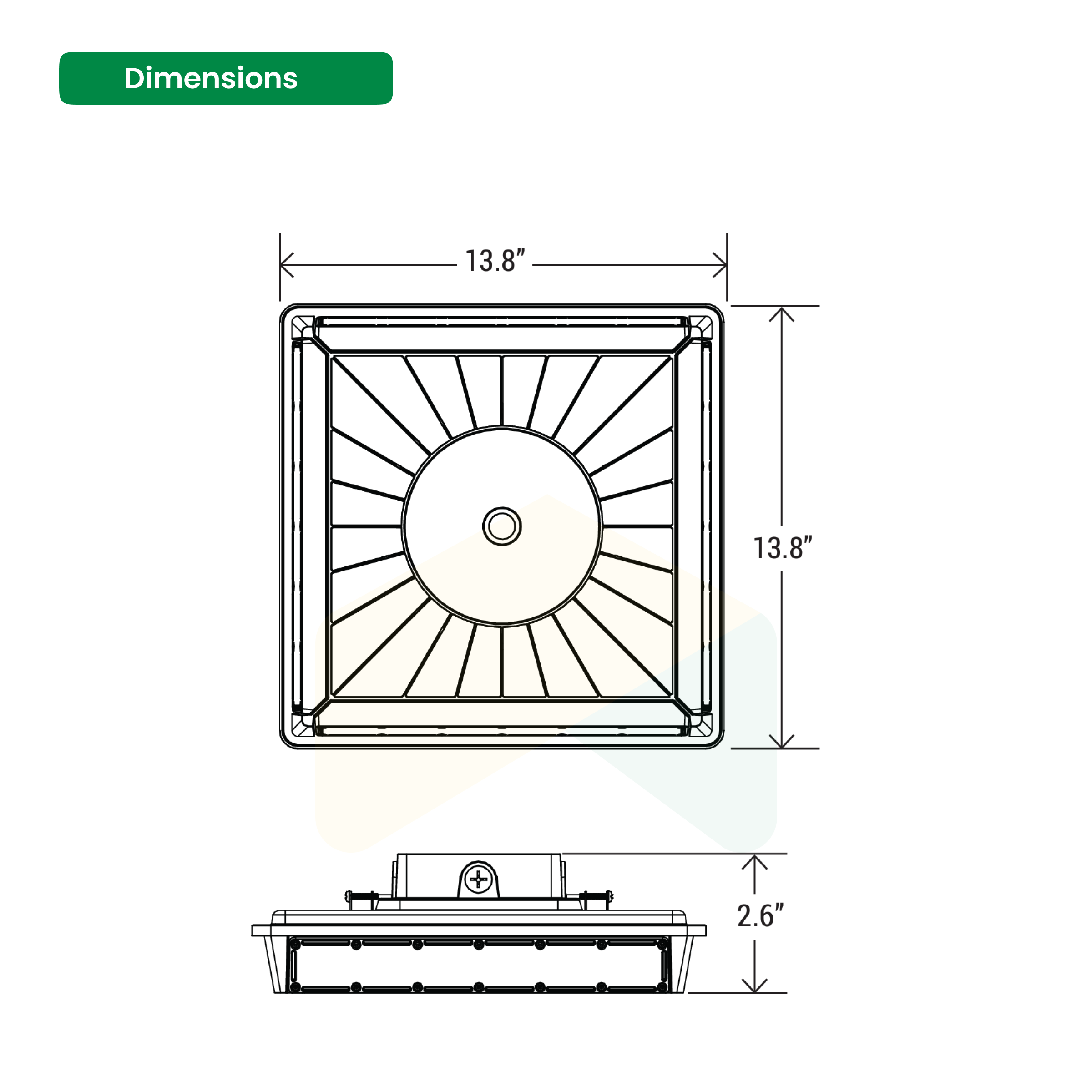 LED Parking Garage Canopy Light - 70W - 8750 Lumens - 4000K CCT
