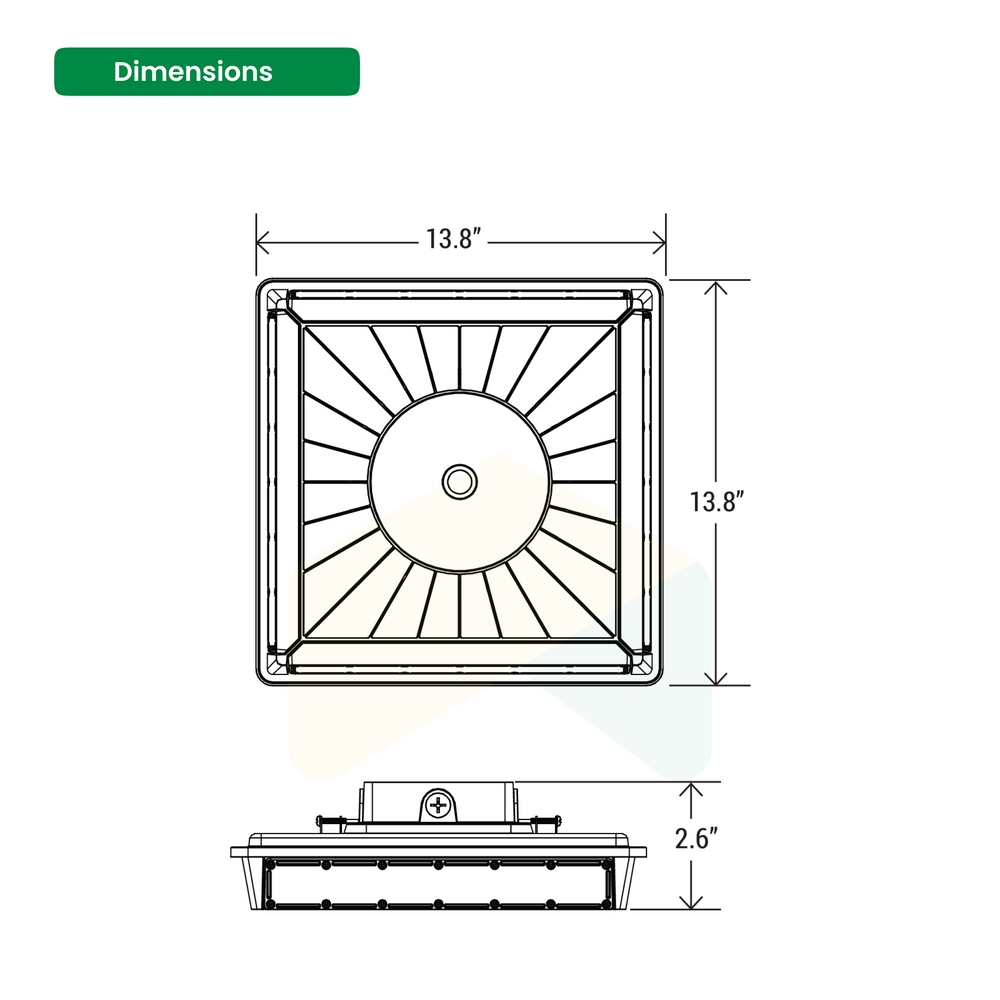 LED Parking Garage Canopy Light - 45W - 5652 Lumens - 4000K CCT, Finish: Dark Bronze