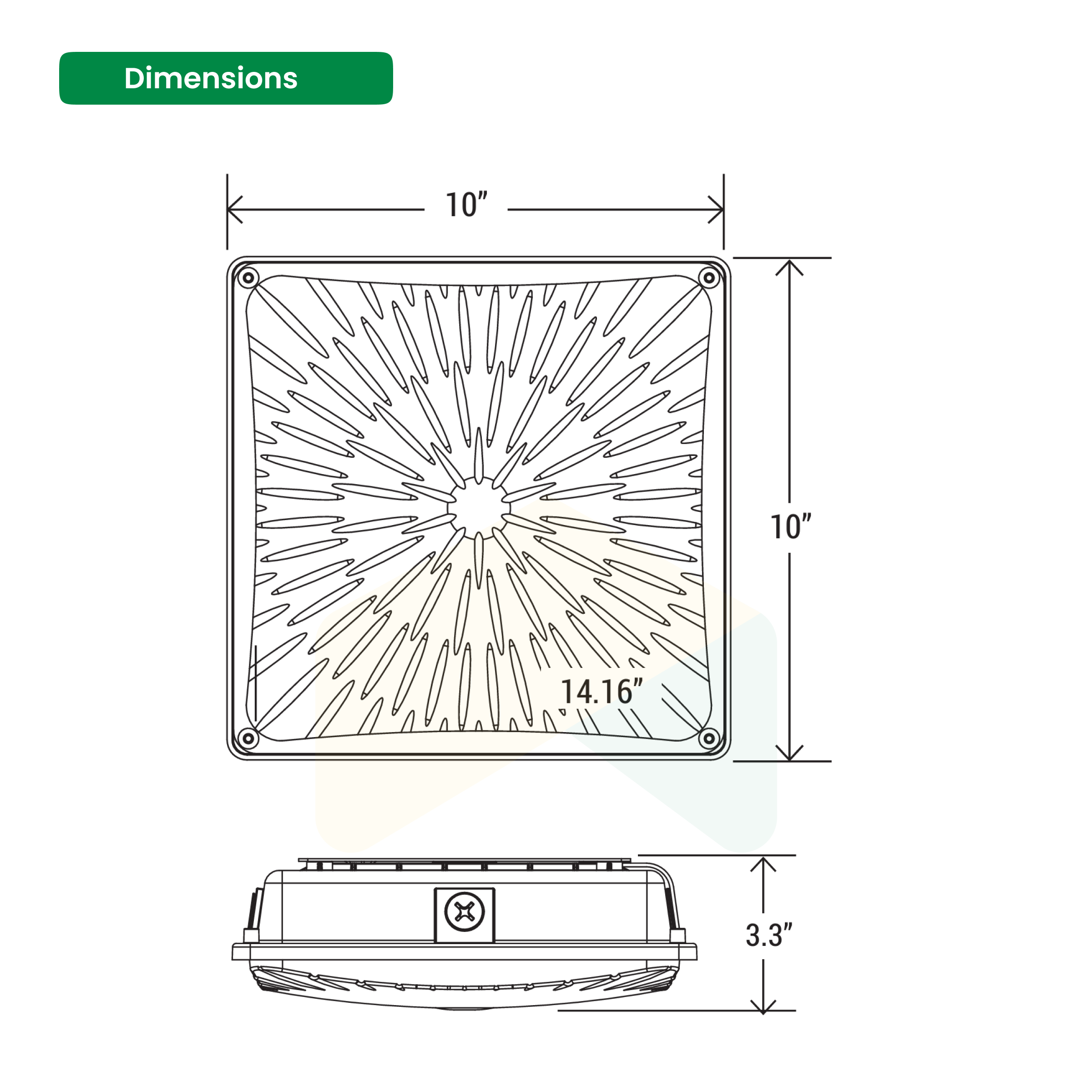 LED Slim Canopy Light - 45W - 4000K, 5625 Lumens CCT 120-277V, 1-10V dimming, IP66 - UL Listed - DLC Premium Listed - 5 Years Warranty