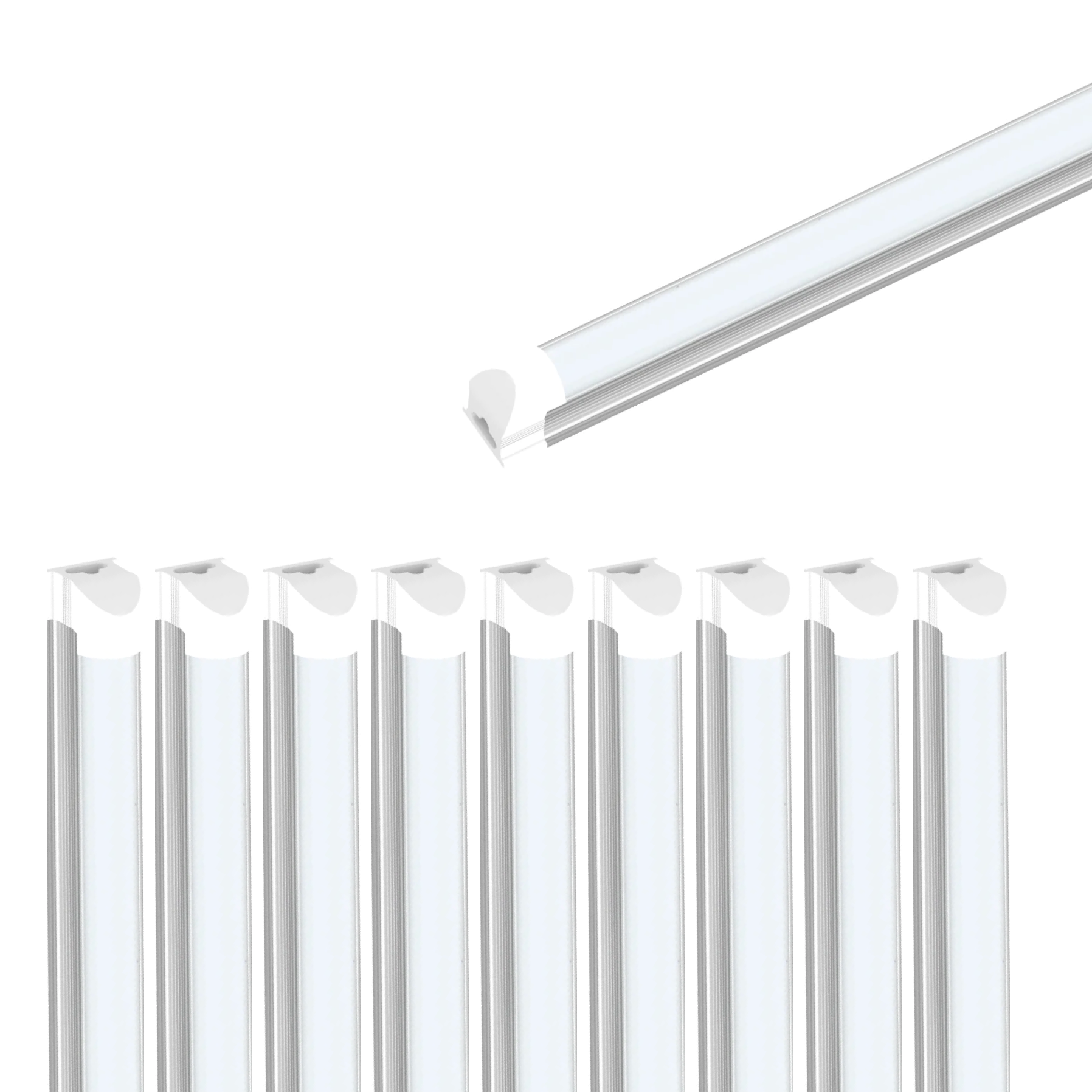 8ft LED Integrated Tube - 60W - 5000K - 7800 Lumens - Non Dimming - Frosted Linkable Tube - AC100-277V, IP66 - ETL Listed - DLC Listed - 5 Years Warranty - 25Pack