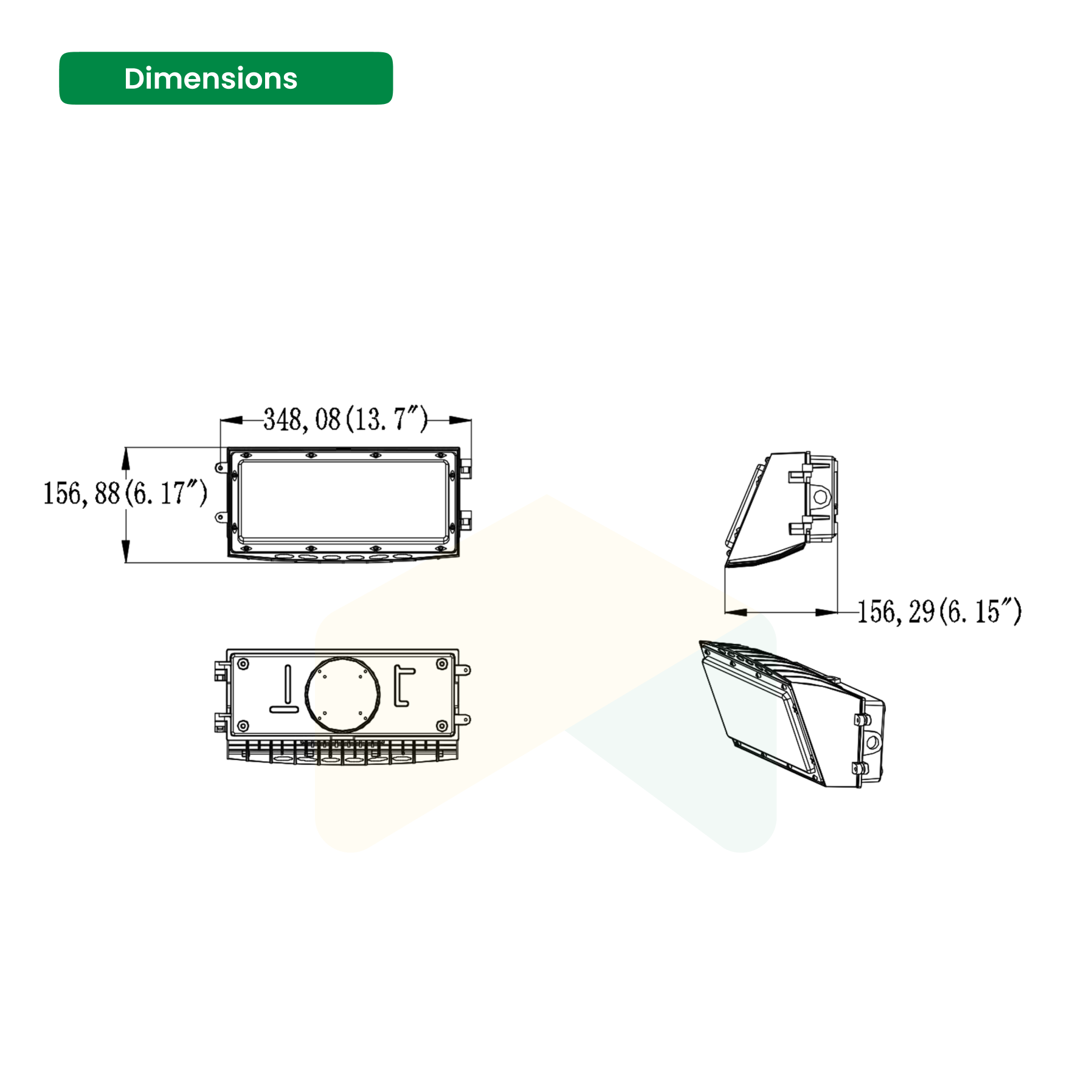 LED Semi Cutoff Wall Pack Light -  100W - 5000K - 14300 Lumens  - AC120-277V 0-10V Dimmable - IP66 - UL Listed - DLC Premium Listed - 5 Years Warranty