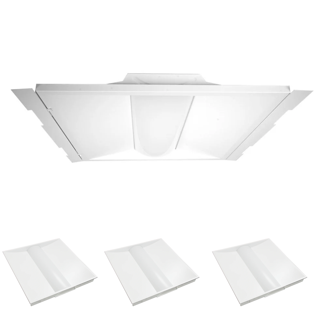 2x2 ft LED Troffer - Wattage Adjustable (20W/30W/40W) - CCT Changeable (3000K/4000K/5000K), 130LM/Watt, 120-277VAC, 0-10V Dimmable - ETL, DLC Premium Listed - 5 Years Warranty (4-Pack)