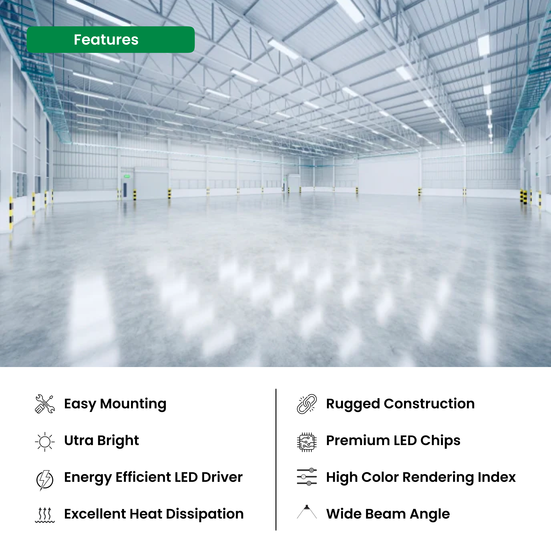 1.2FT LED Linear High Bay Light 115/130/155W Wattage Adjustable - 4000/5000K - 23250Lumens 0-10V Dimmable With sensor base - 120-277VAC, Input Voltage - DLC 5.1 Premium, White