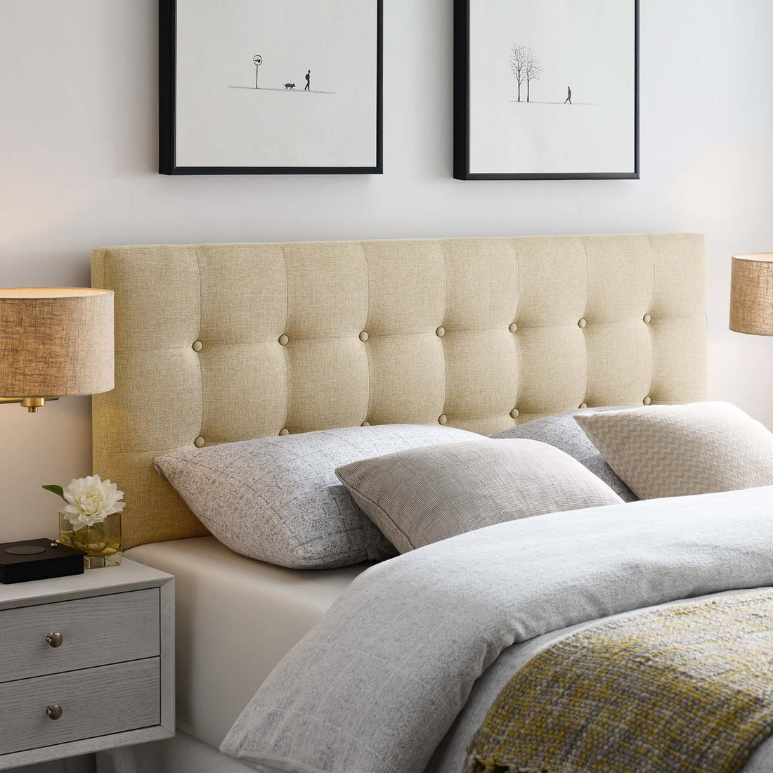 Emily Upholstered Fabric Headboard by Modway