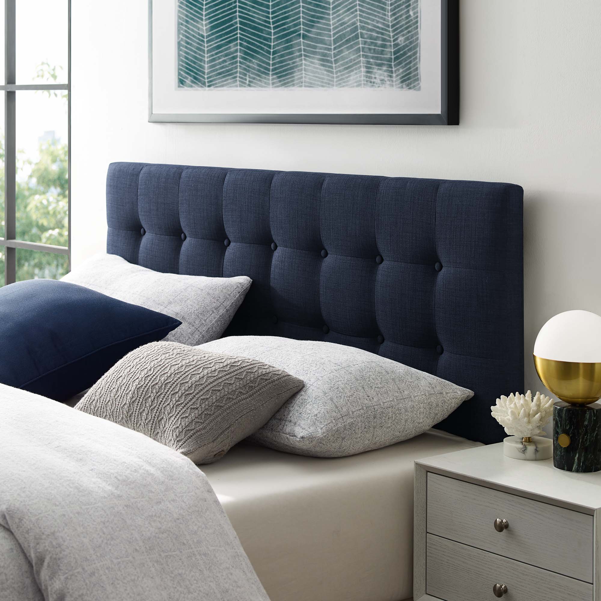 Emily Upholstered Fabric Headboard by Modway