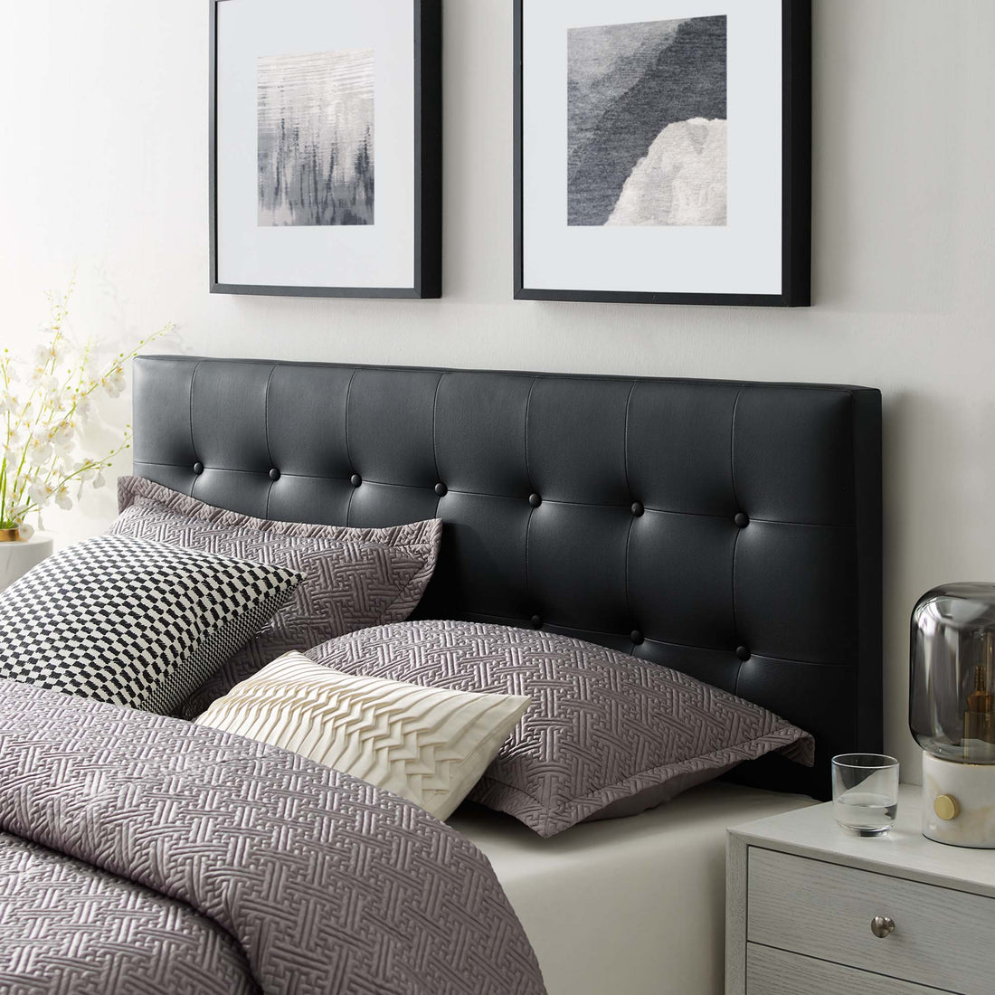 Emily Upholstered Vinyl Headboard by Modway
