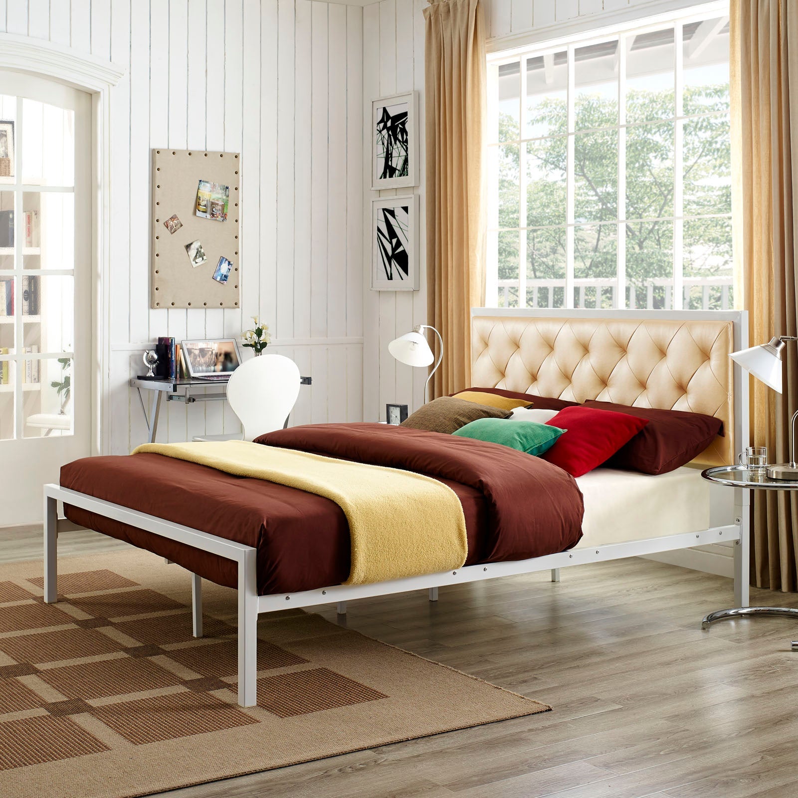 Mia Vinyl Bed by Modway