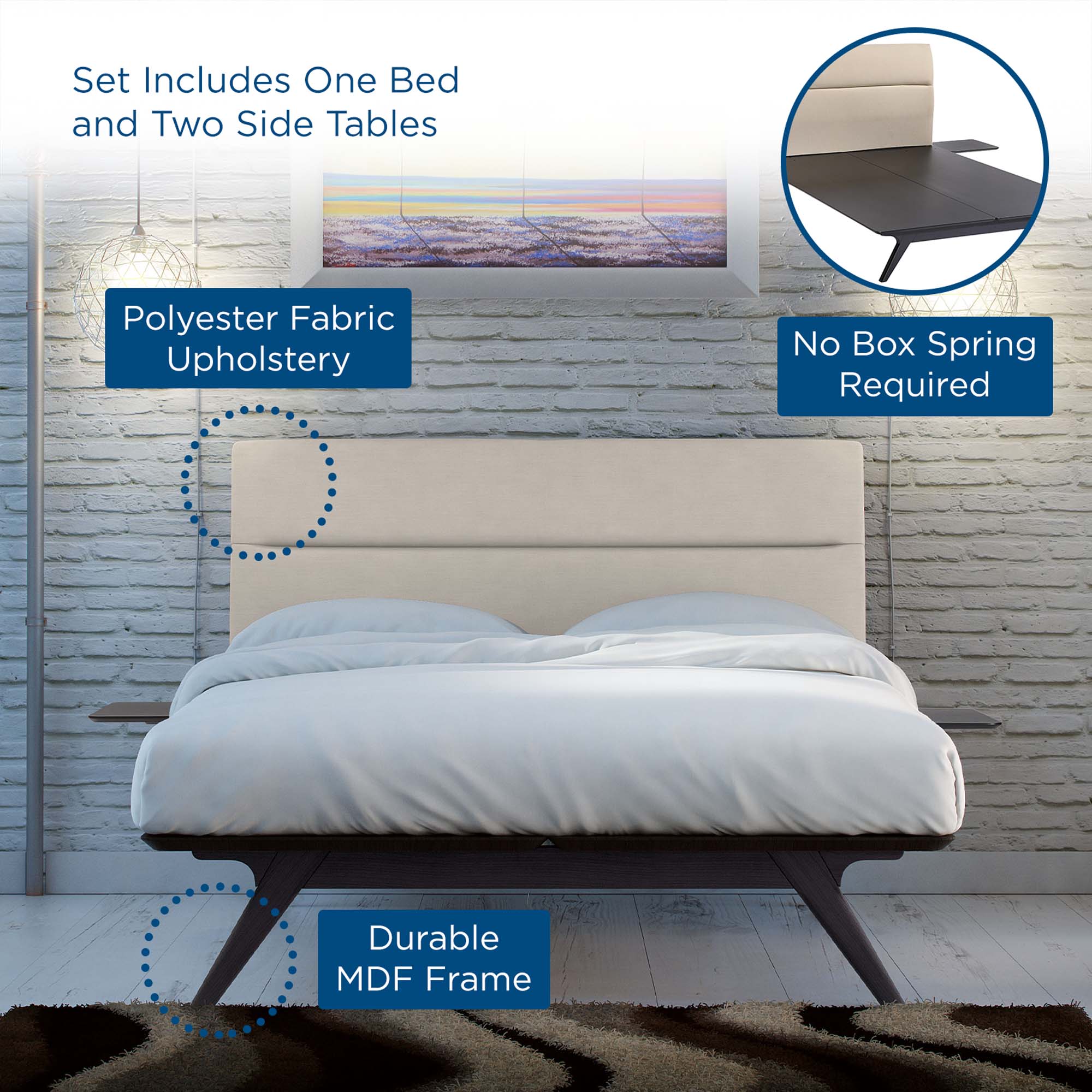 Addison 3 Piece Bedroom Set by Modway