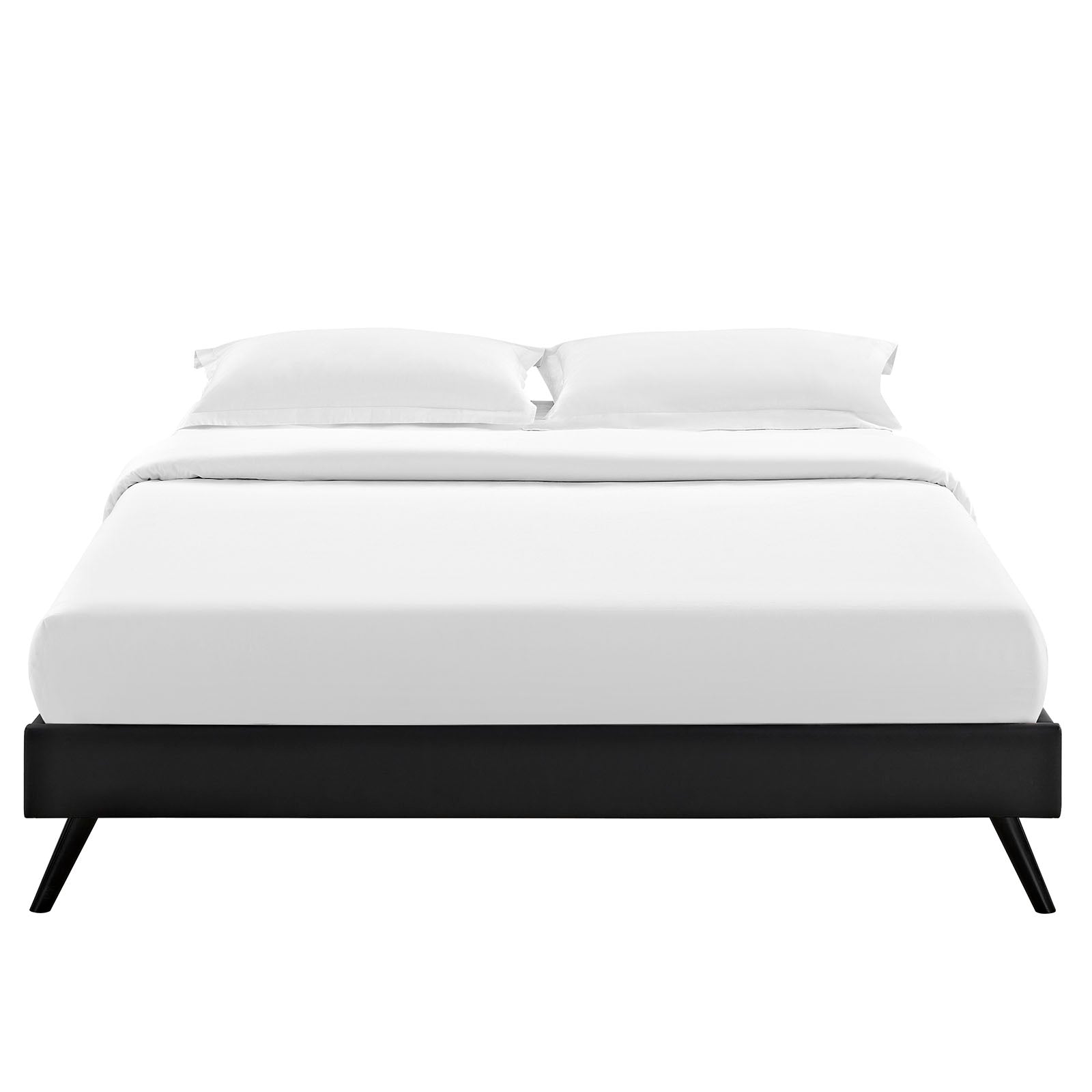 Helen Vegan Leather Bed Frame with Round Splayed Legs by Modway