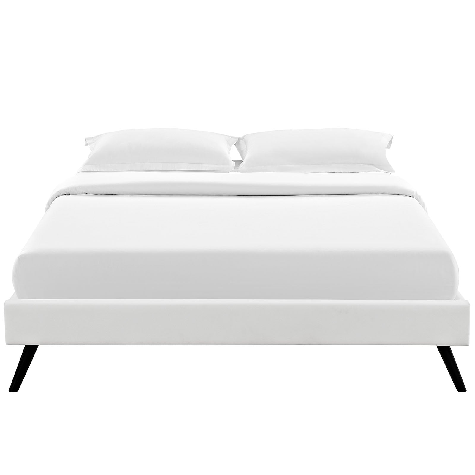 Helen Vegan Leather Bed Frame with Round Splayed Legs by Modway