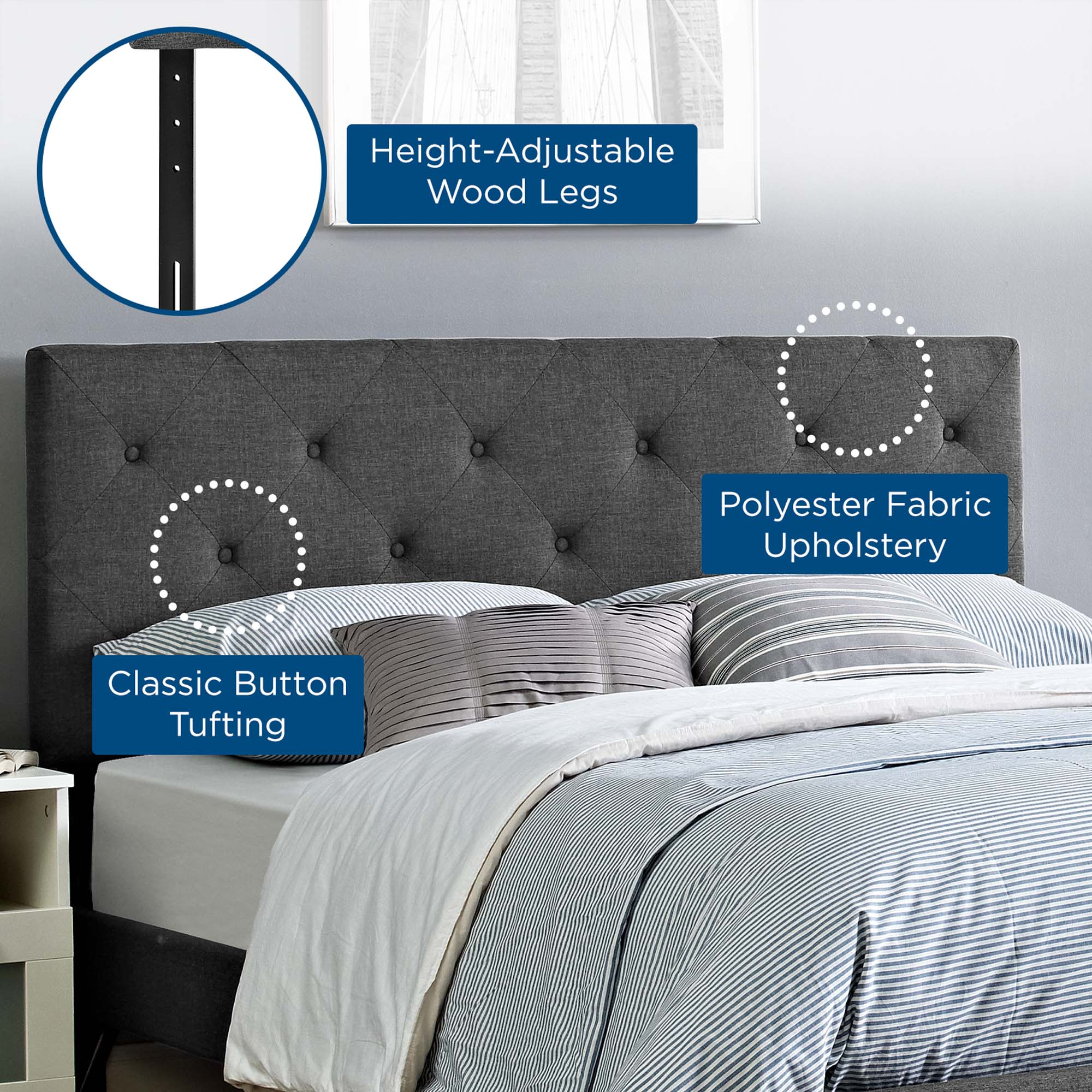 Terisa Upholstered Fabric Headboard by Modway