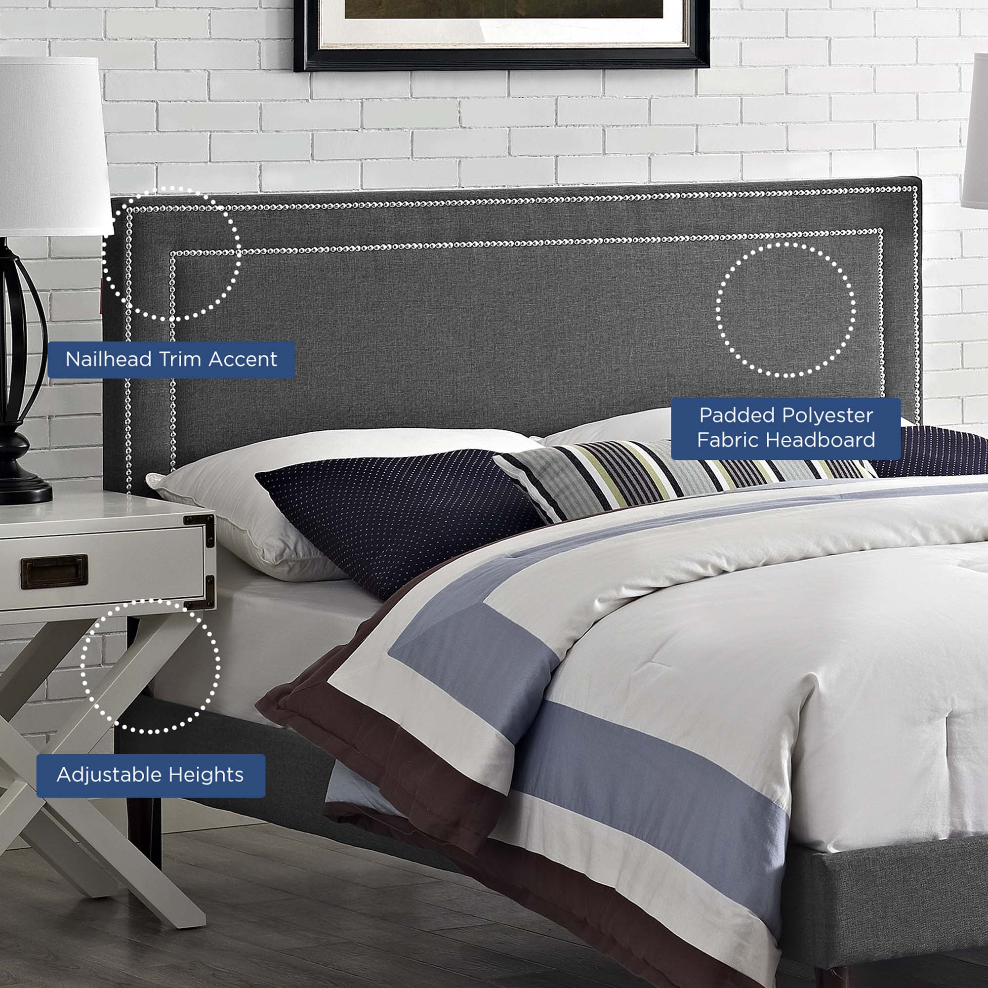 Jessamine Upholstered Fabric Headboard by Modway