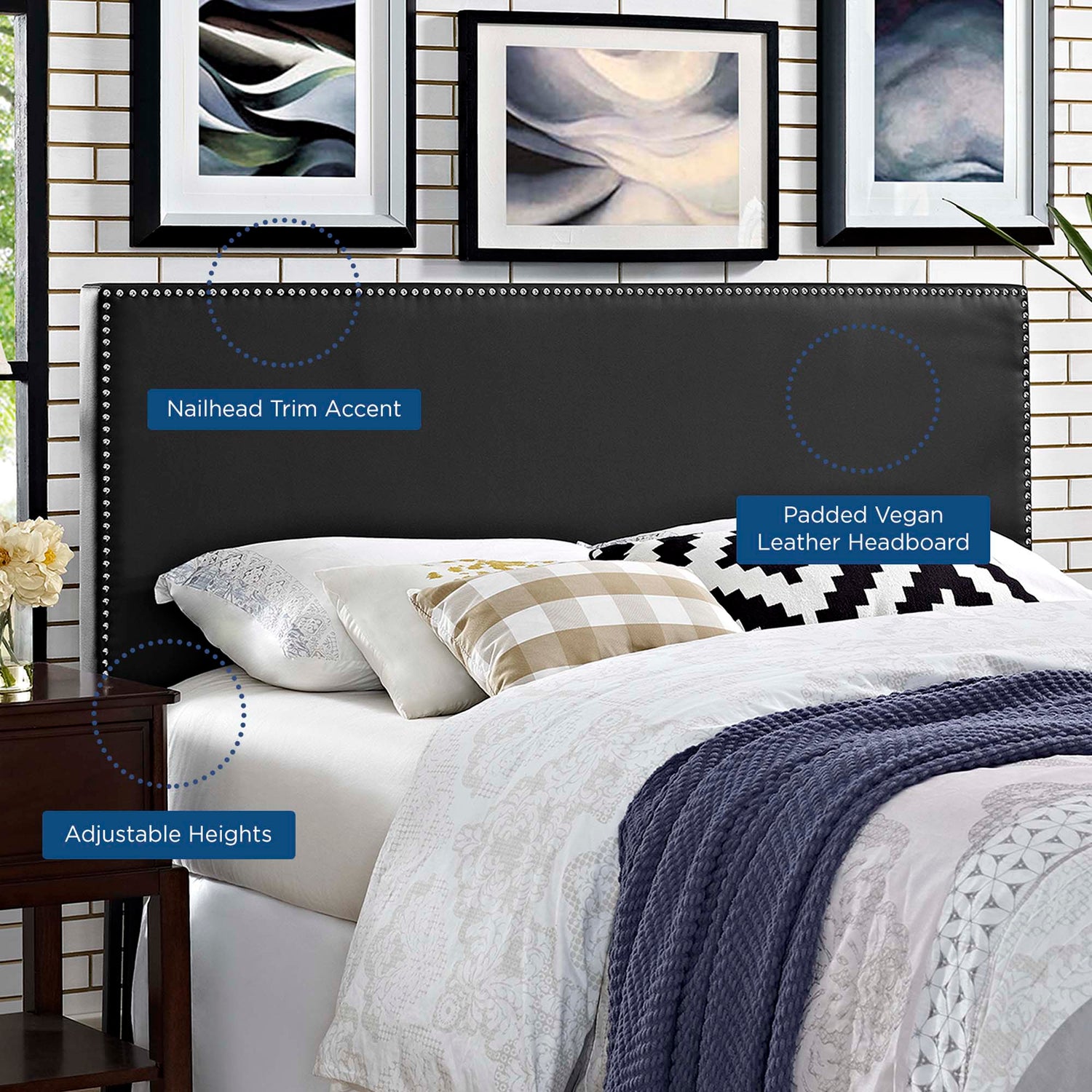 Phoebe Upholstered Vinyl Headboard by Modway