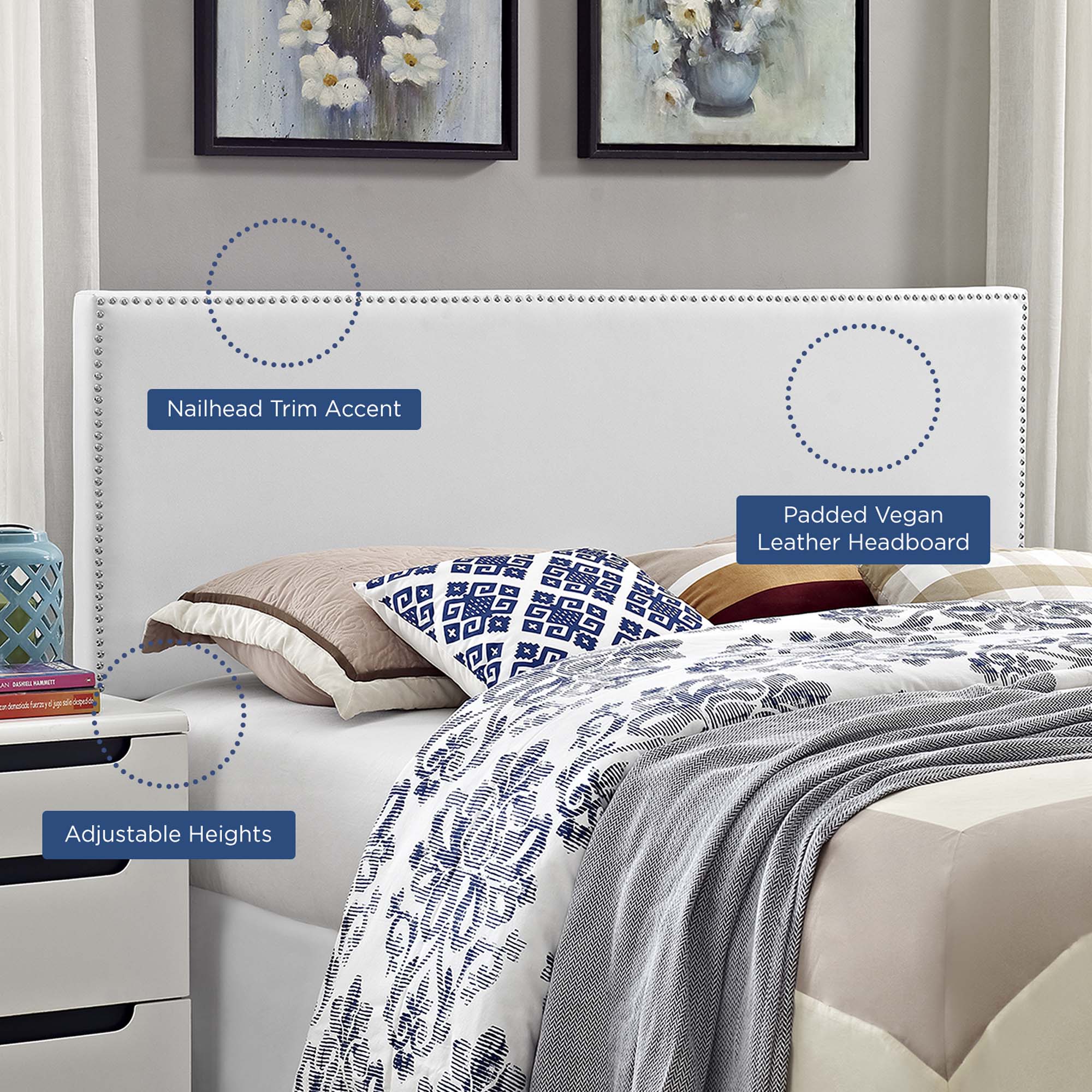 Phoebe Upholstered Vinyl Headboard by Modway