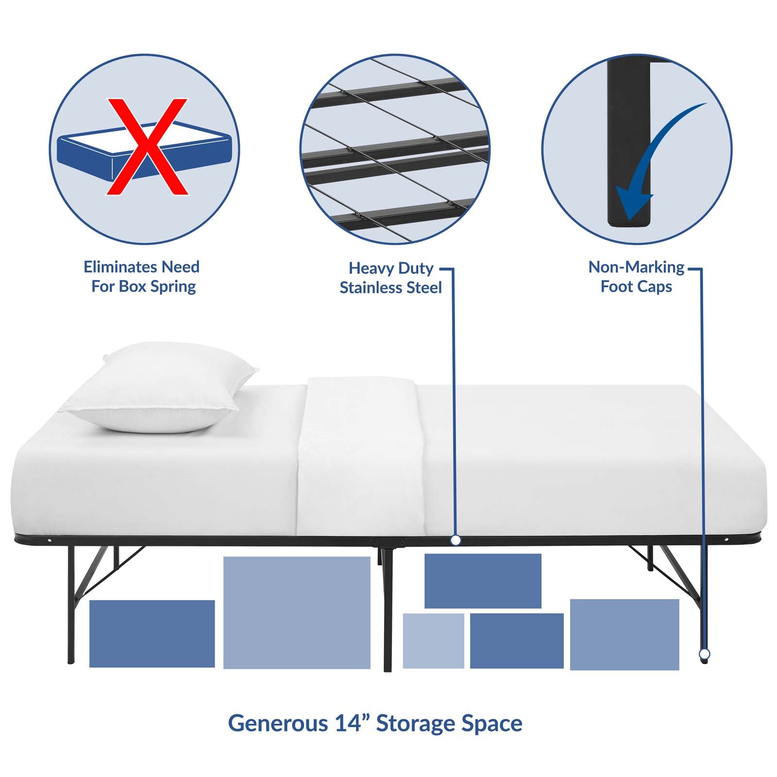 Horizon Stainless Steel Bed Frame by Modway