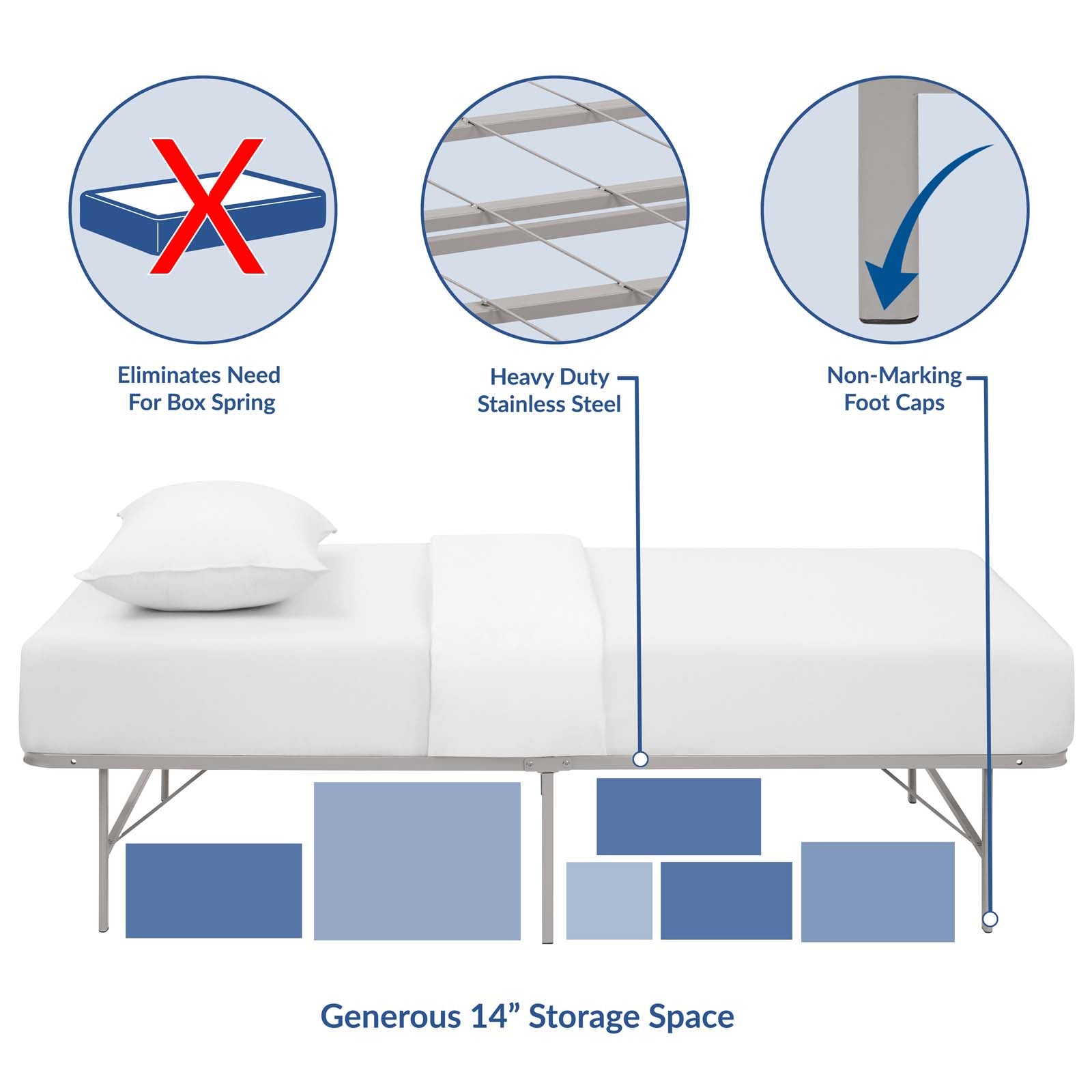 Horizon Stainless Steel Bed Frame by Modway