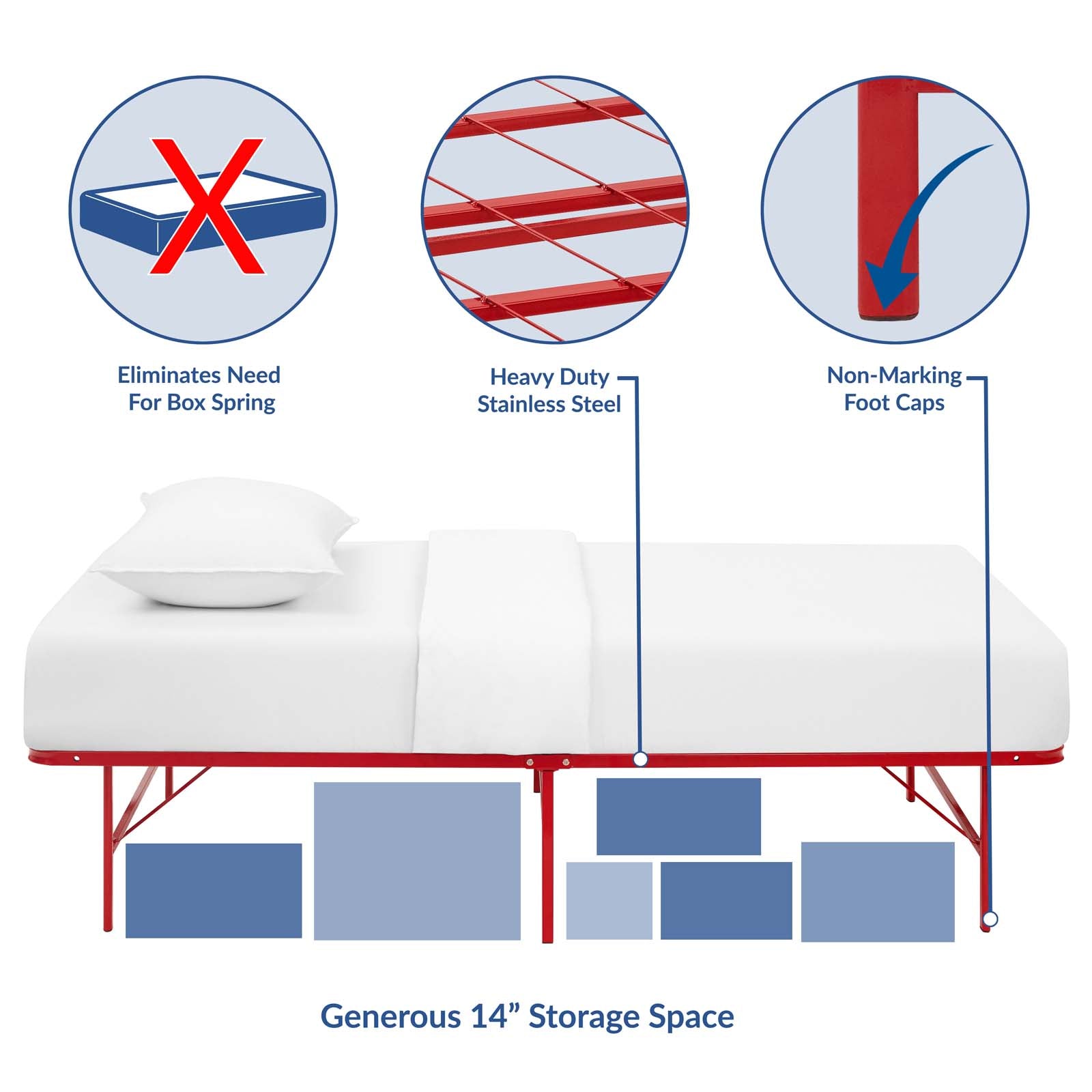 Horizon Stainless Steel Bed Frame by Modway