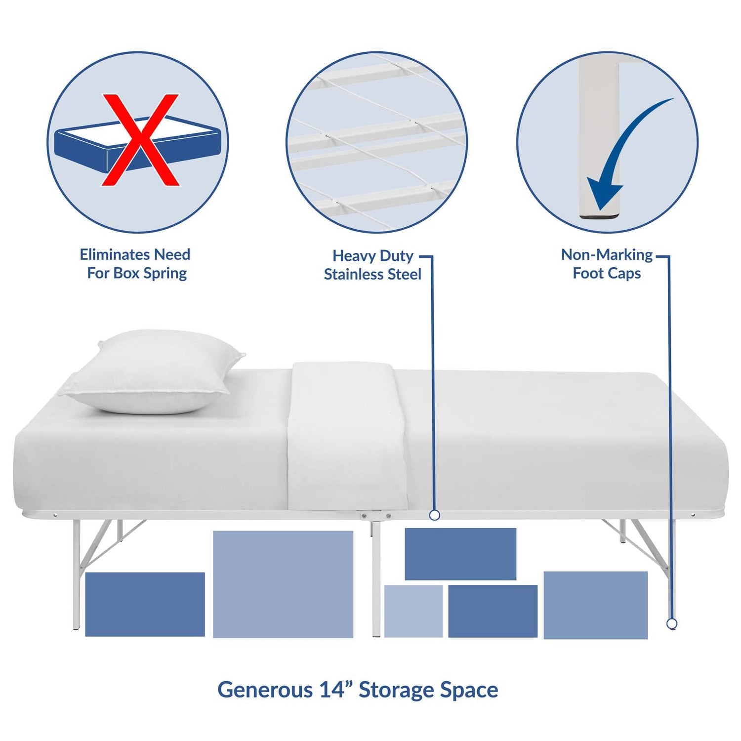 Horizon Stainless Steel Bed Frame by Modway