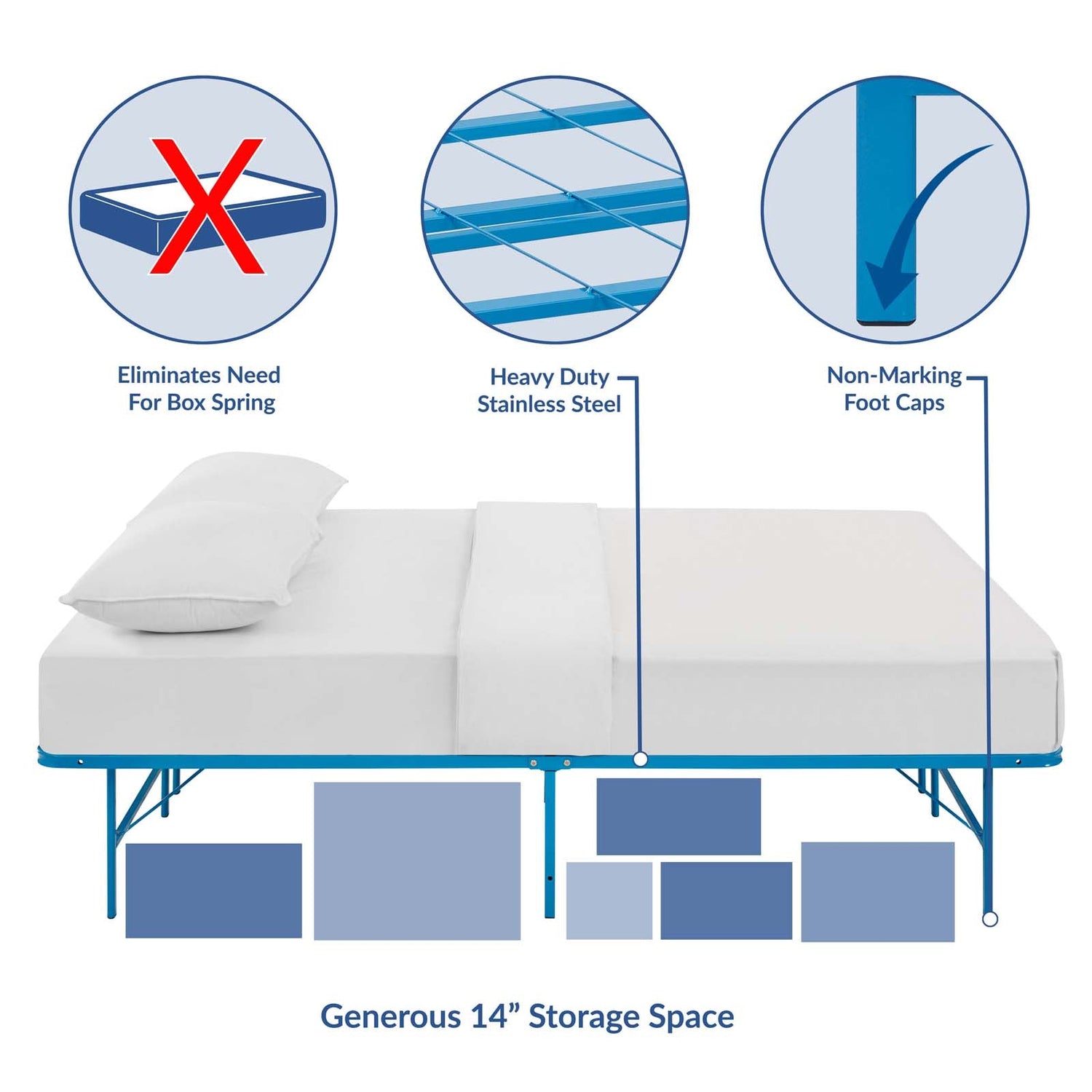Horizon Stainless Steel Bed Frame by Modway