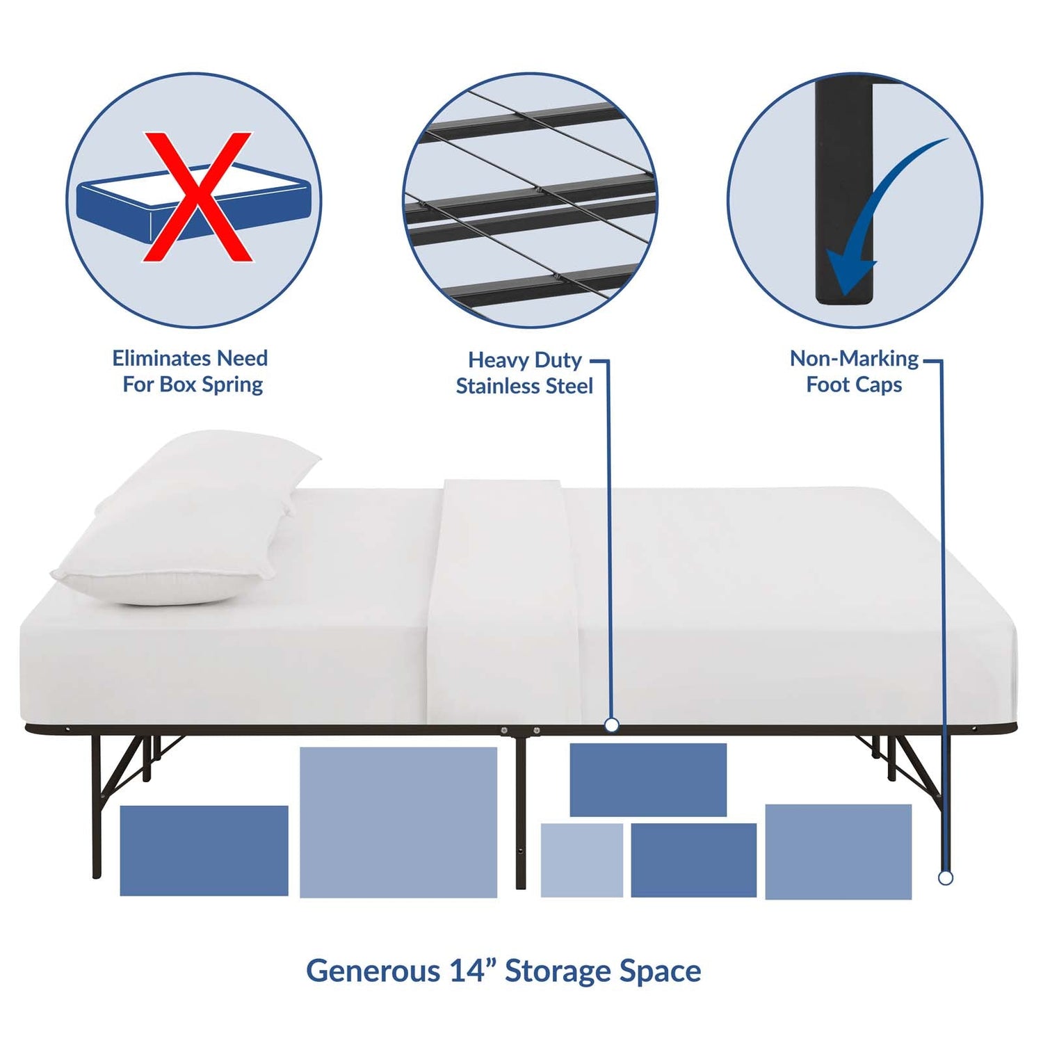Horizon Stainless Steel Bed Frame by Modway