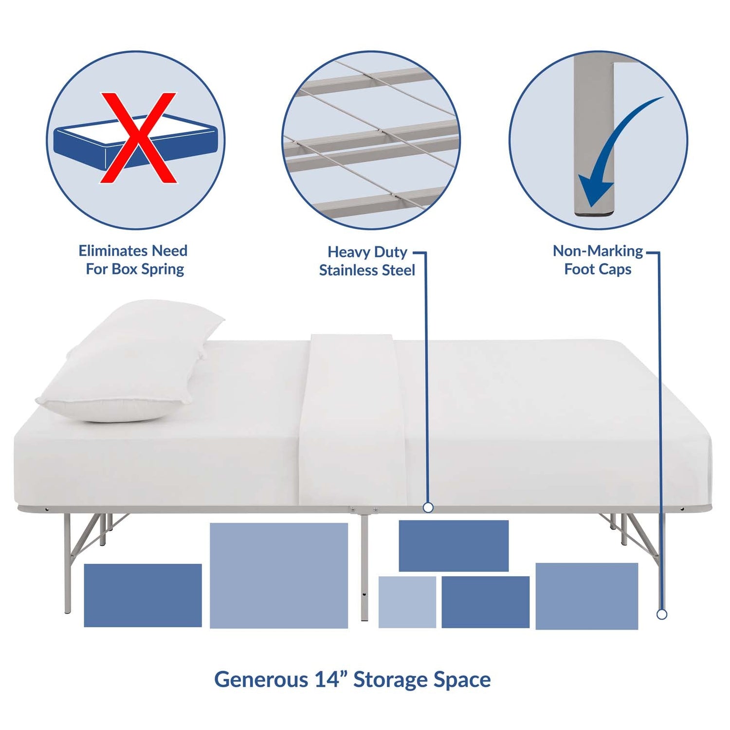 Horizon Stainless Steel Bed Frame by Modway