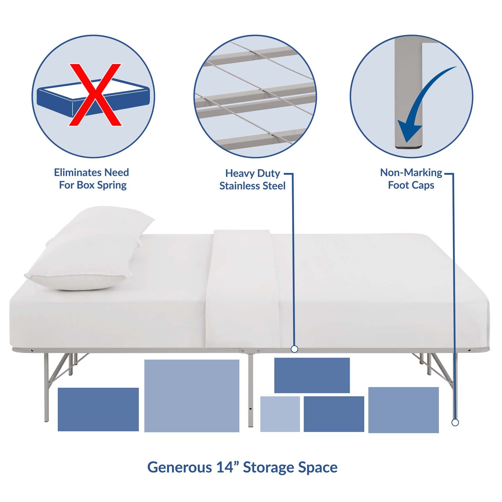 Horizon Stainless Steel Bed Frame by Modway