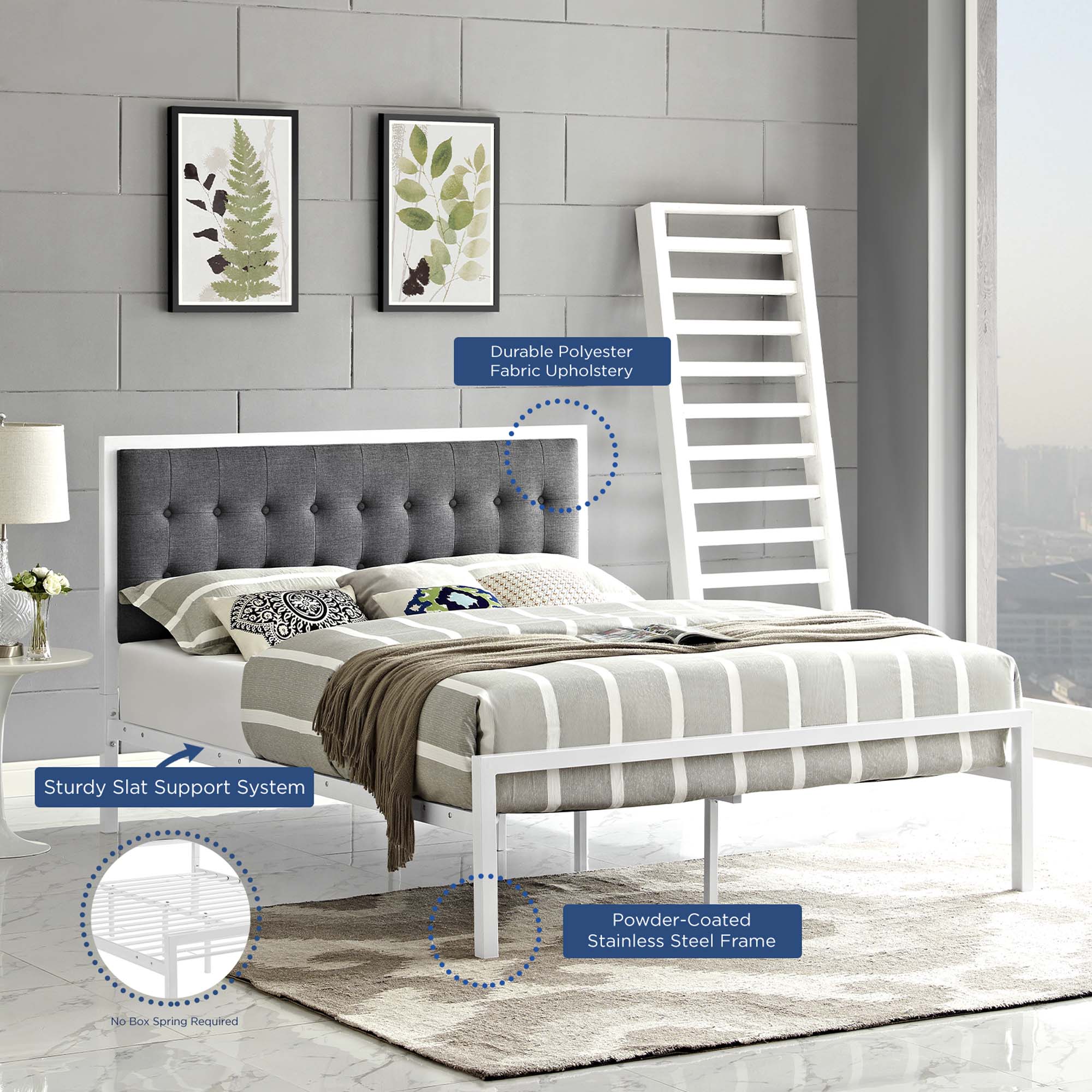Millie Fabric Bed by Modway