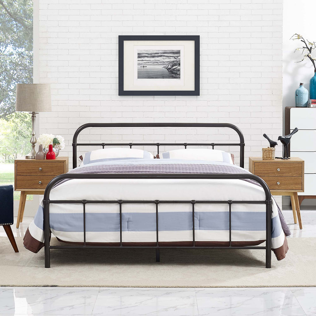 Maisie Stainless Steel Bed Frame by Modway