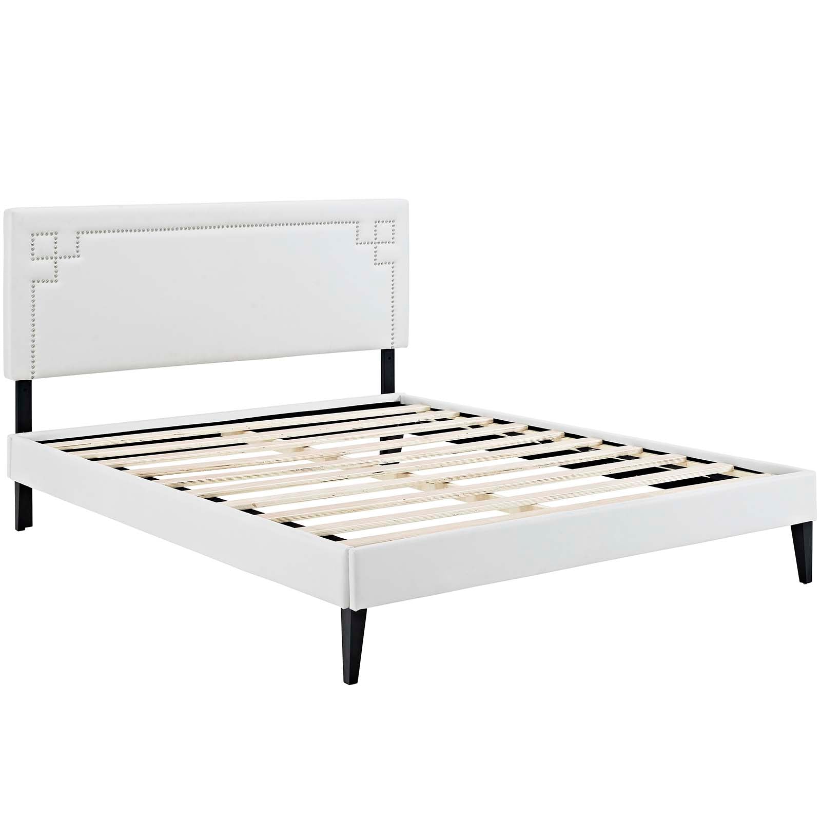 Josie Vinyl Queen Platform Bed with Squared Tapered Legs by Modway
