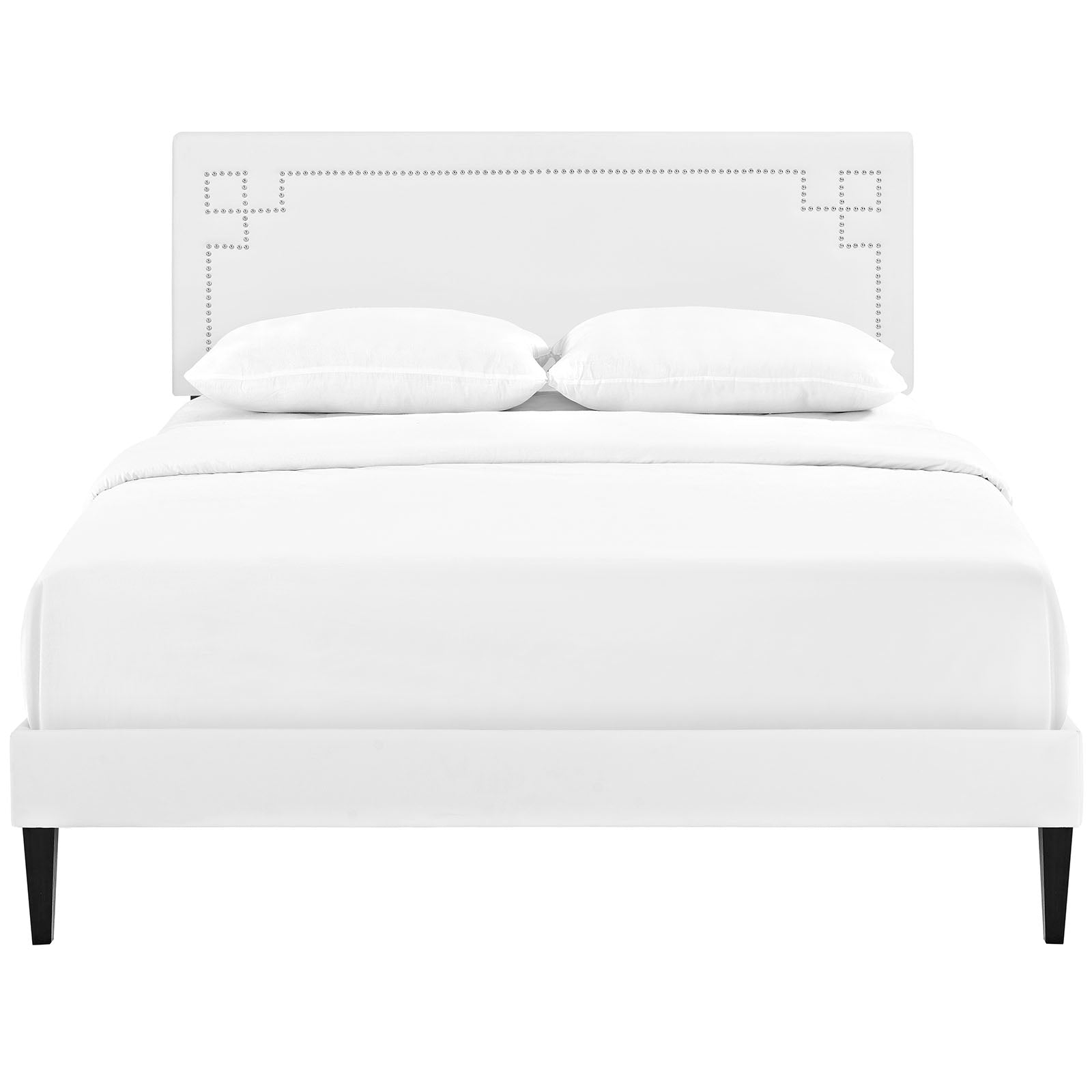Josie Vinyl Queen Platform Bed with Squared Tapered Legs by Modway