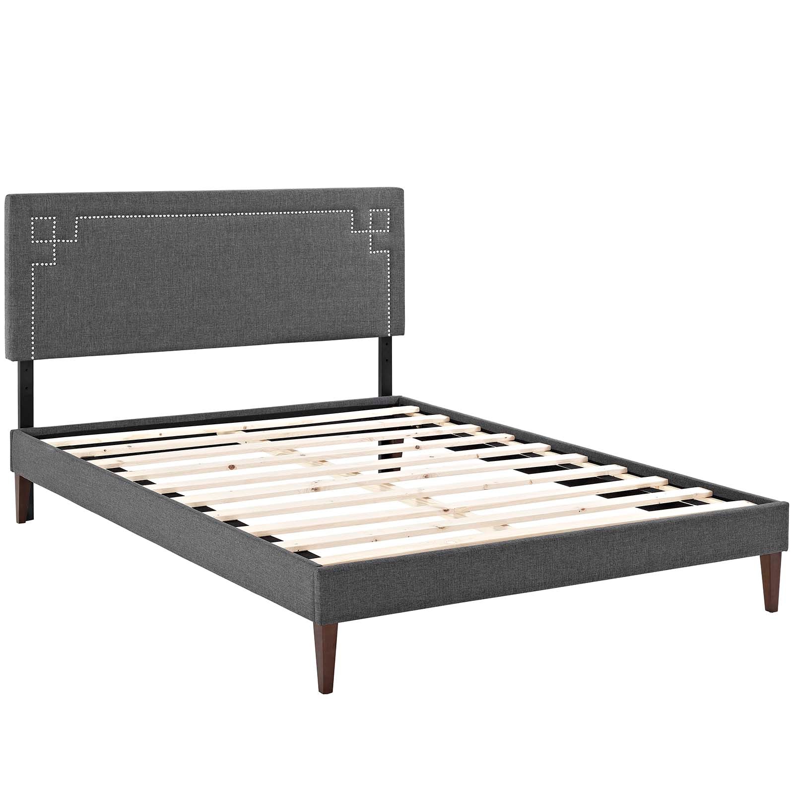 Josie Fabric Queen Platform Bed with Squared Tapered Legs by Modway