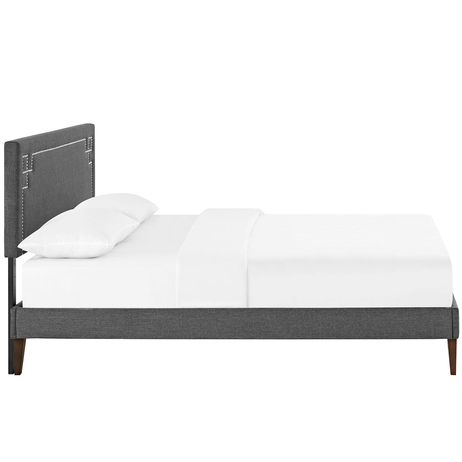 Josie Fabric Queen Platform Bed with Squared Tapered Legs by Modway