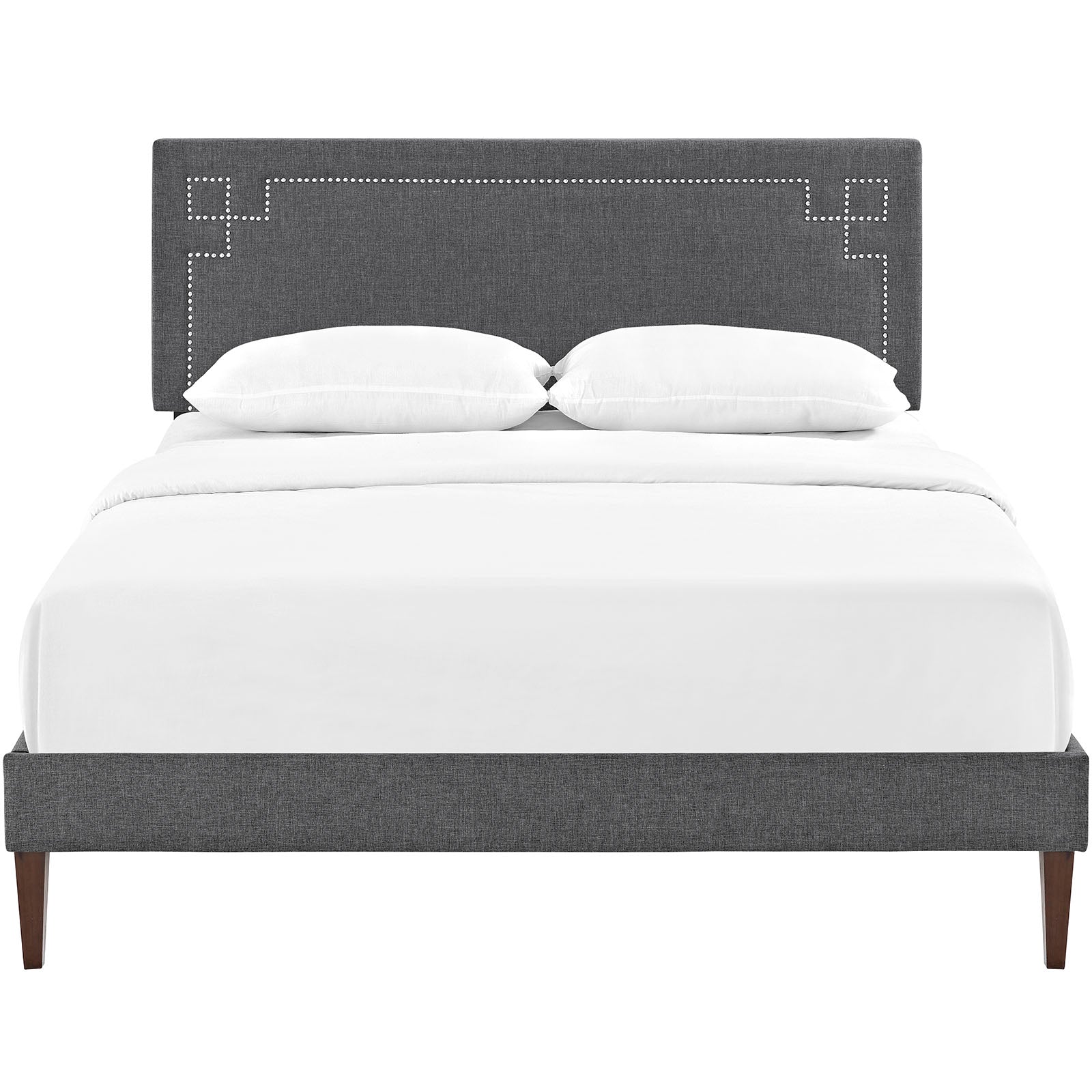 Josie Fabric Queen Platform Bed with Squared Tapered Legs by Modway