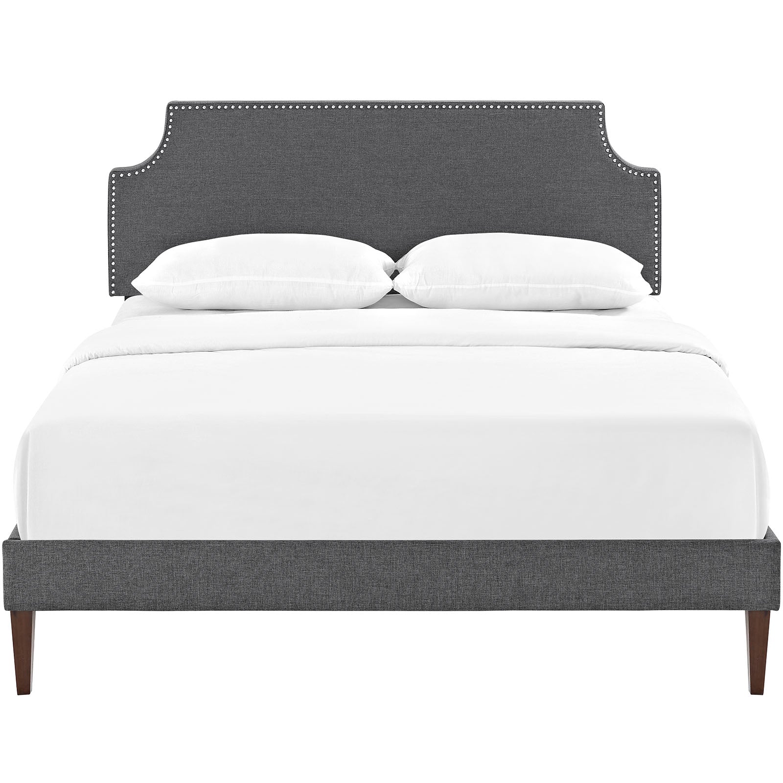 Laura Fabric Platform Bed with Squared Tapered Legs by Modway