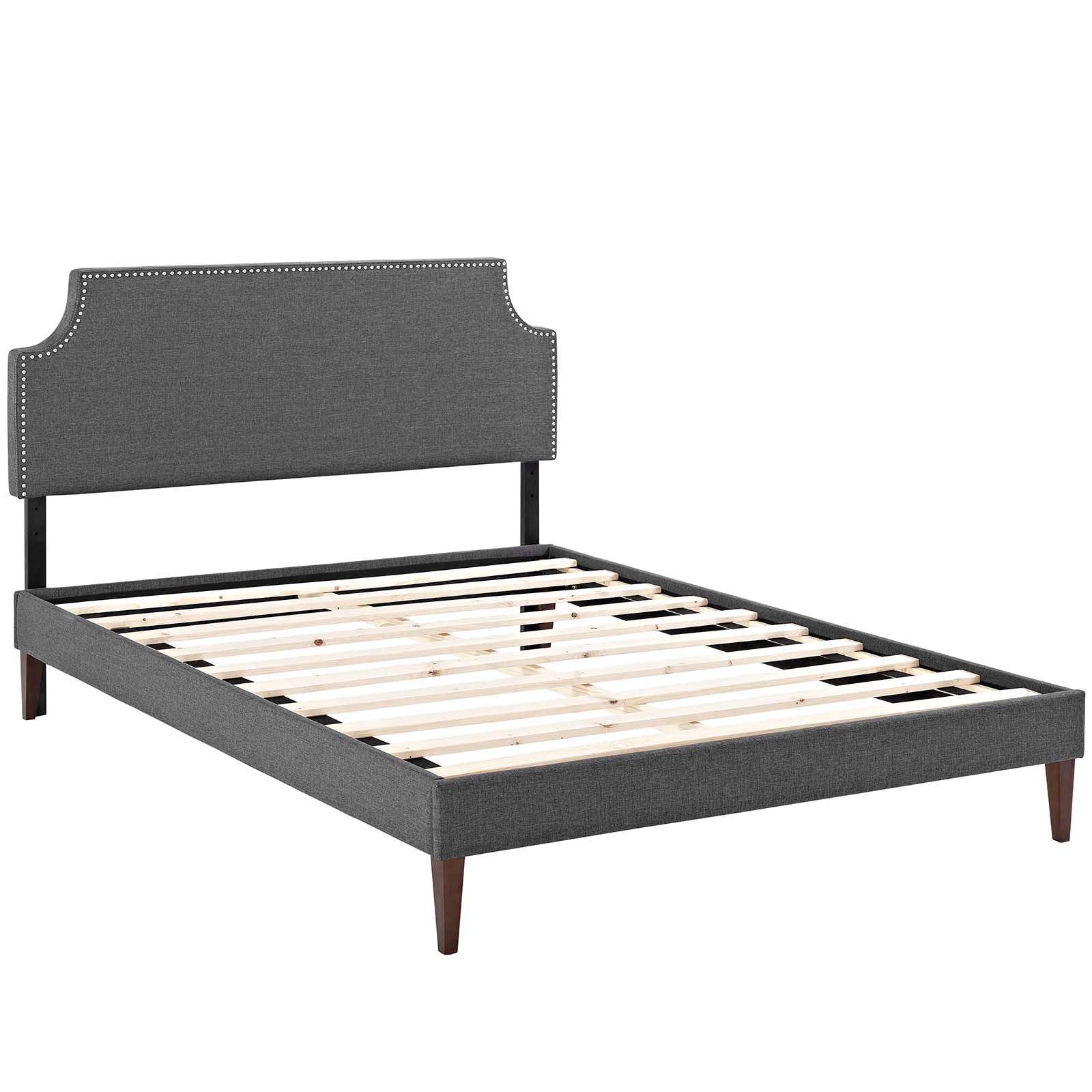 Laura Fabric Platform Bed with Squared Tapered Legs by Modway