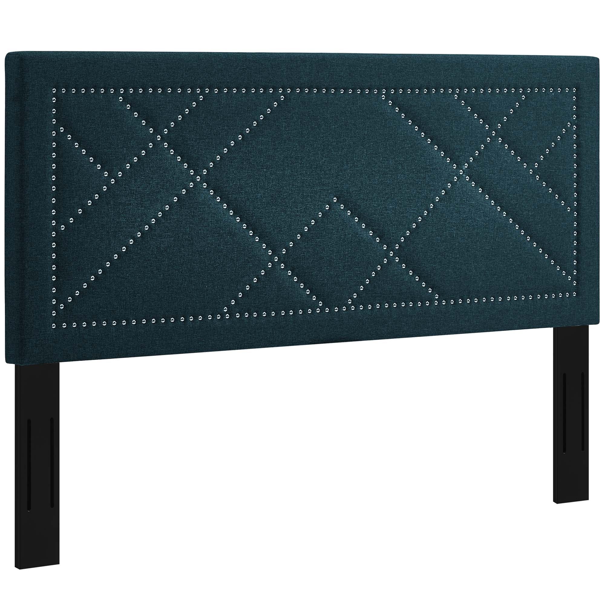 Reese Nailhead Upholstered Linen Fabric Headboard by Modway