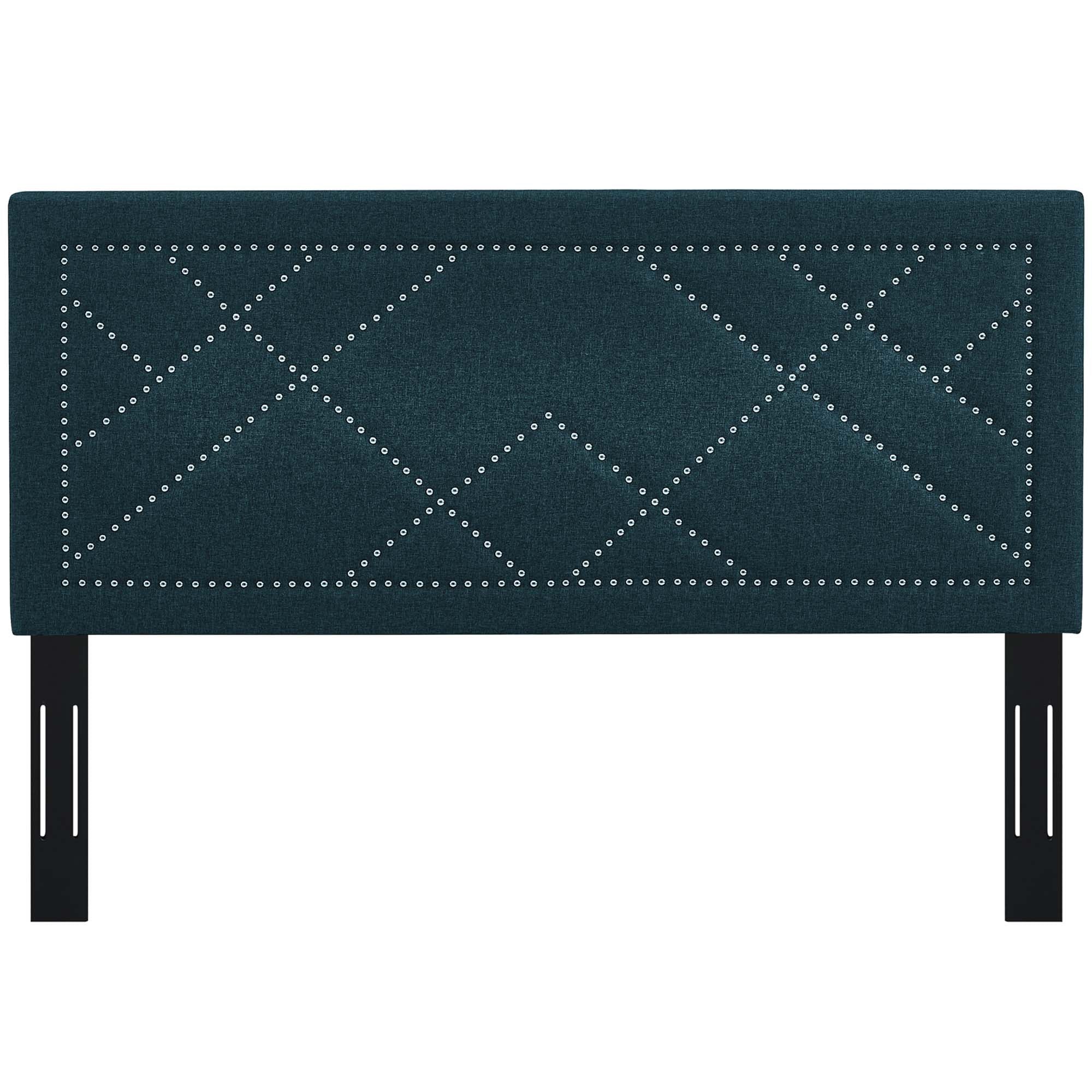 Reese Nailhead Upholstered Linen Fabric Headboard by Modway