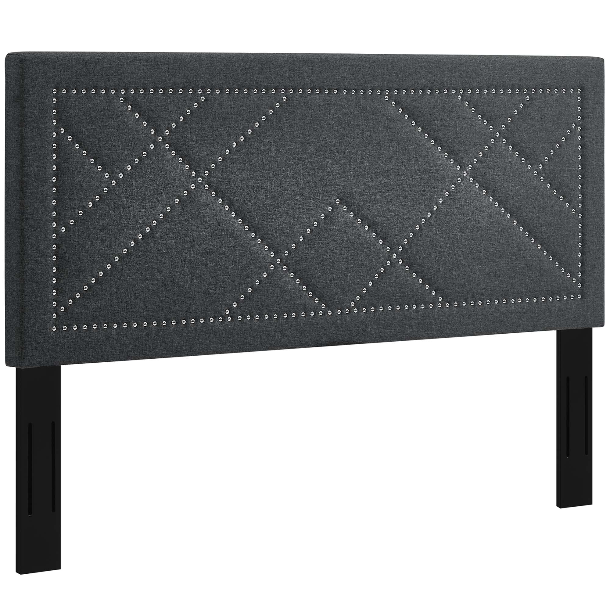 Reese Nailhead Upholstered Linen Fabric Headboard by Modway