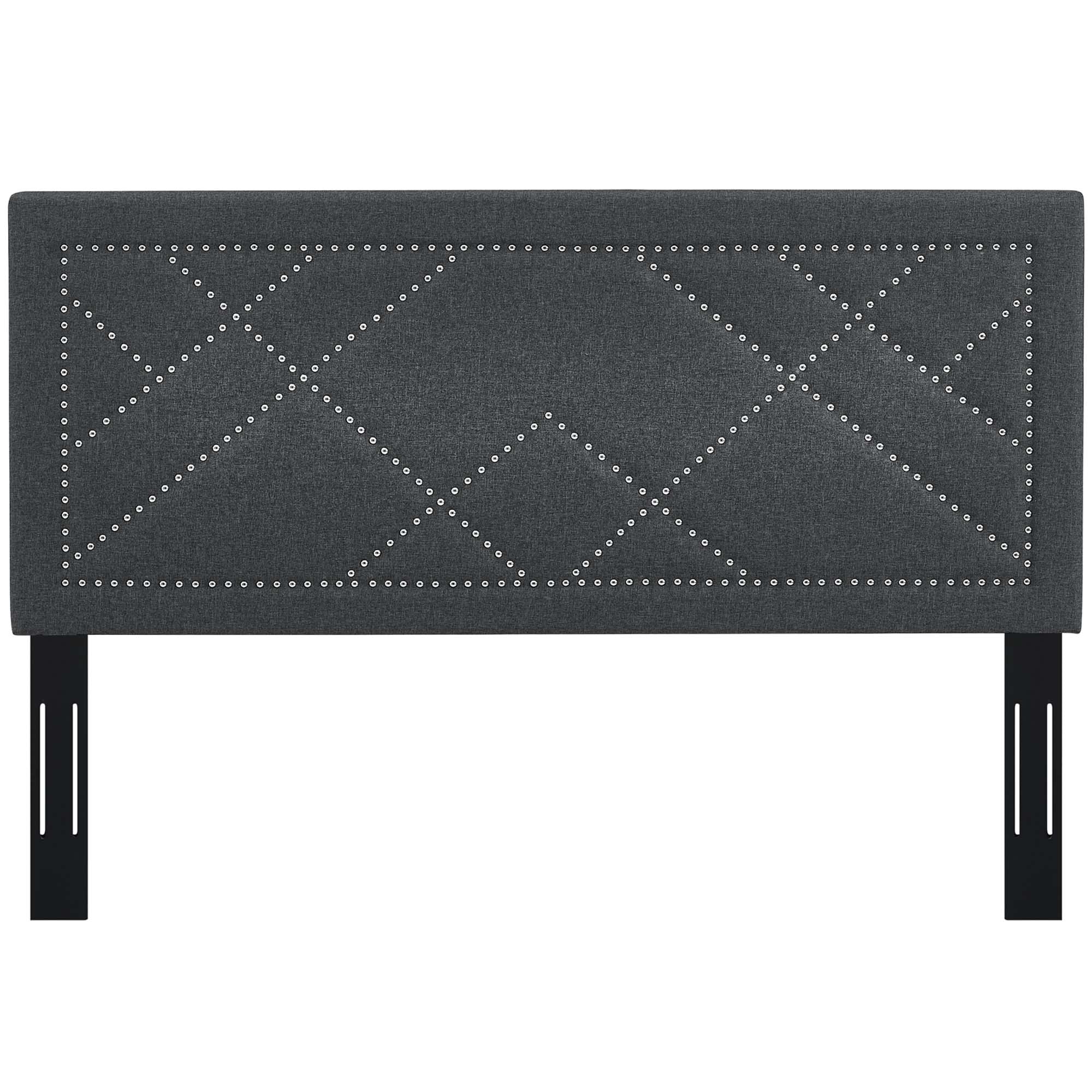 Reese Nailhead Upholstered Linen Fabric Headboard by Modway