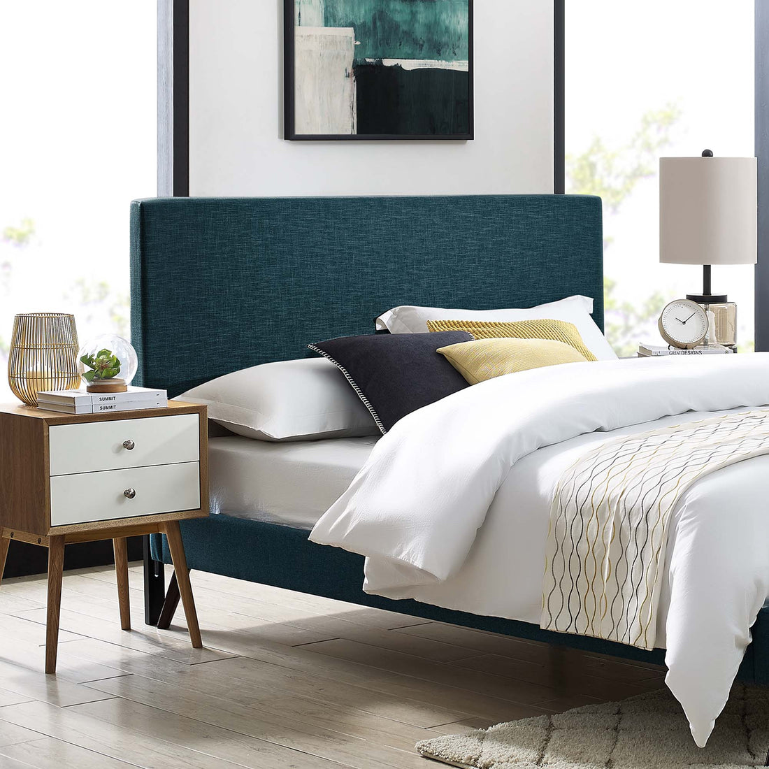 Taylor Upholstered Linen Fabric Headboard by Modway