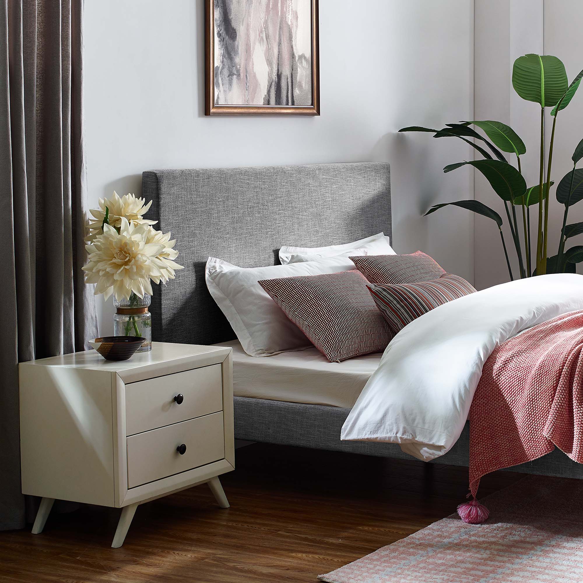 Taylor Upholstered Linen Fabric Headboard by Modway