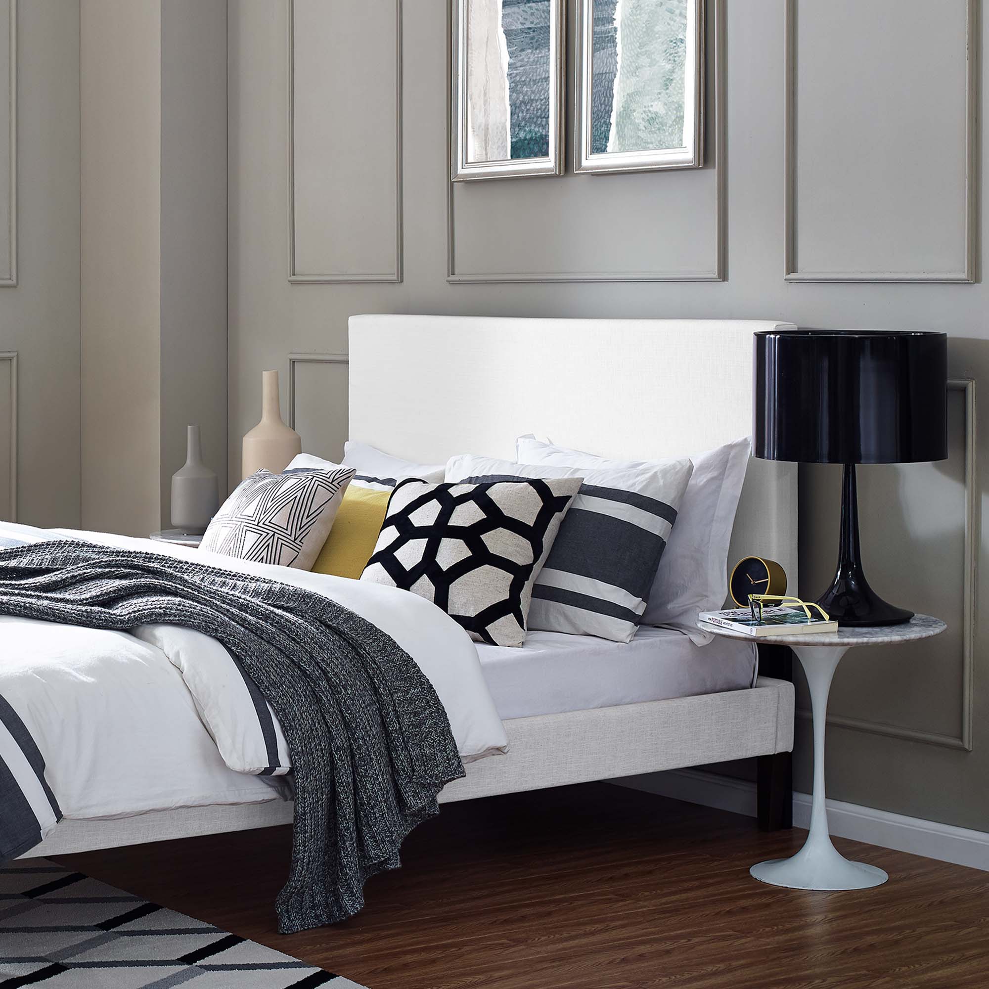 Taylor Upholstered Linen Fabric Headboard by Modway