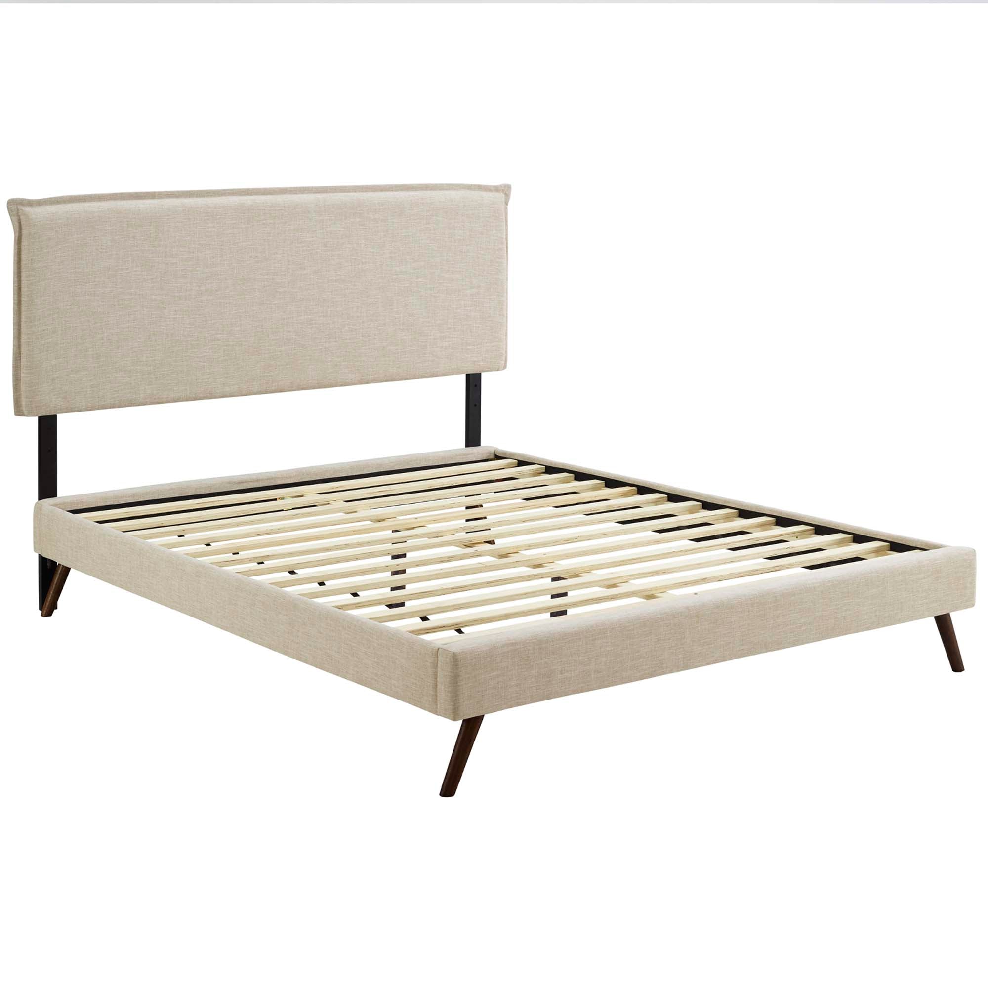 Amaris Fabric Platform Bed with Round Splayed Legs by Modway