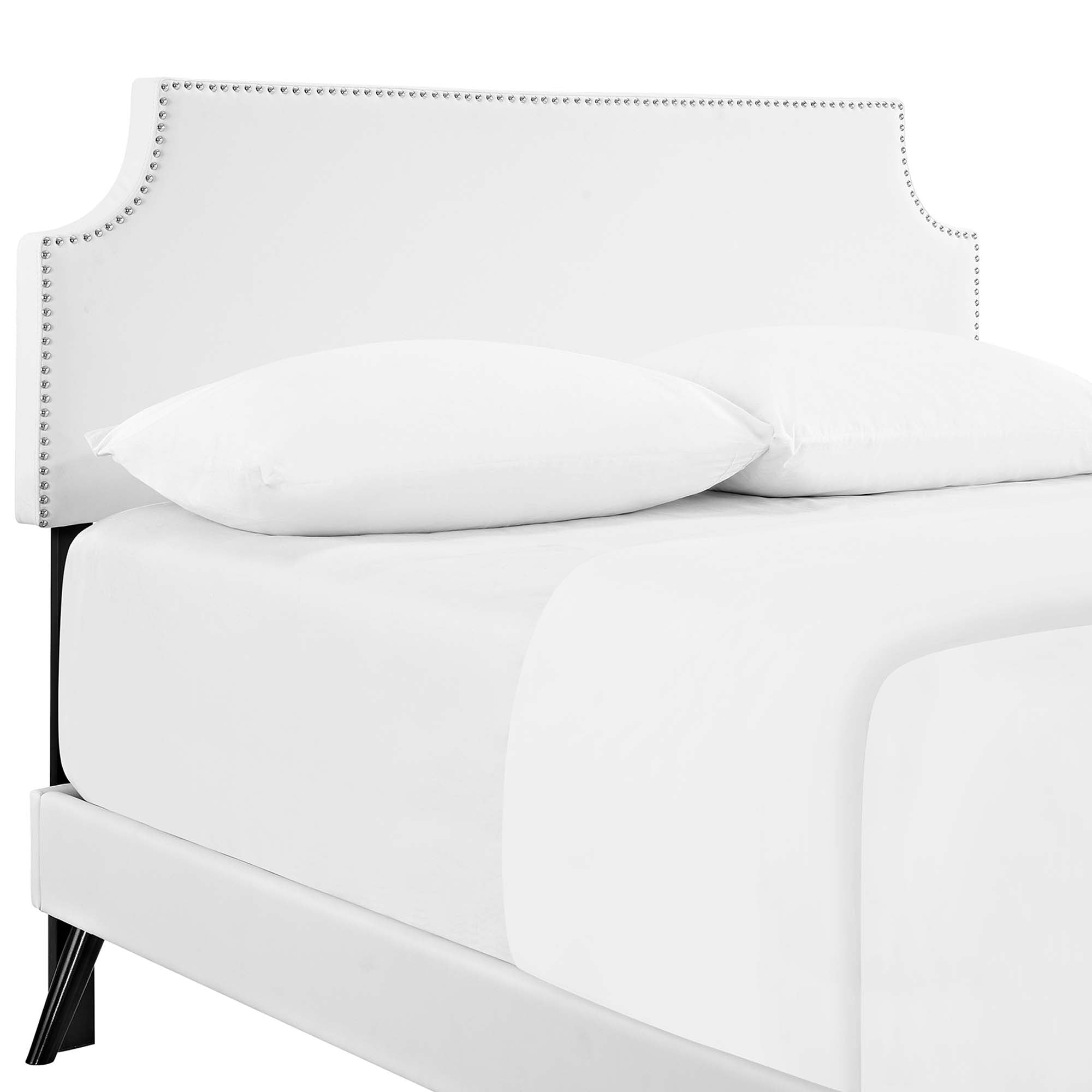 Corene Vinyl Platform Bed with Round Splayed Legs by Modway