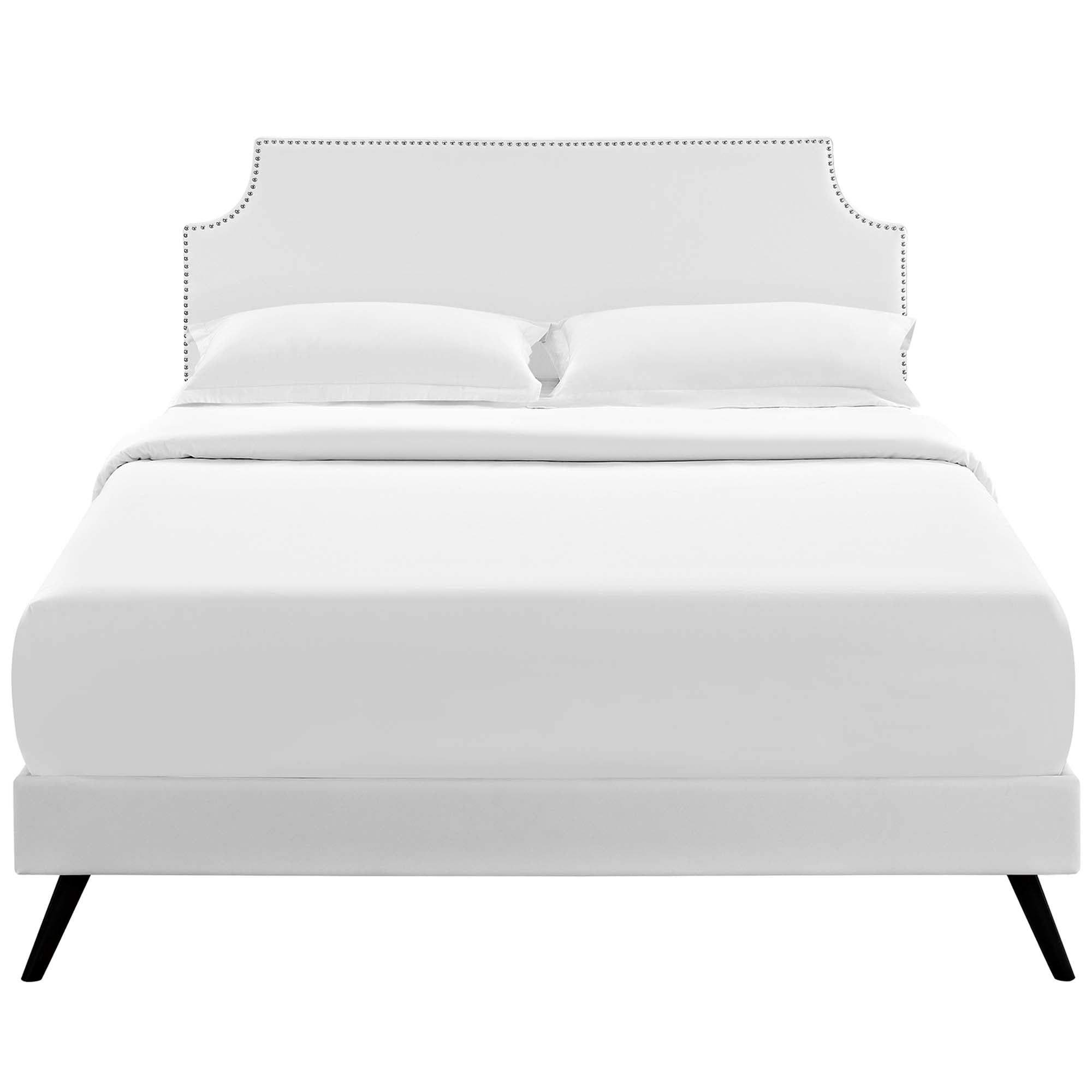 Corene Vinyl Platform Bed with Round Splayed Legs by Modway