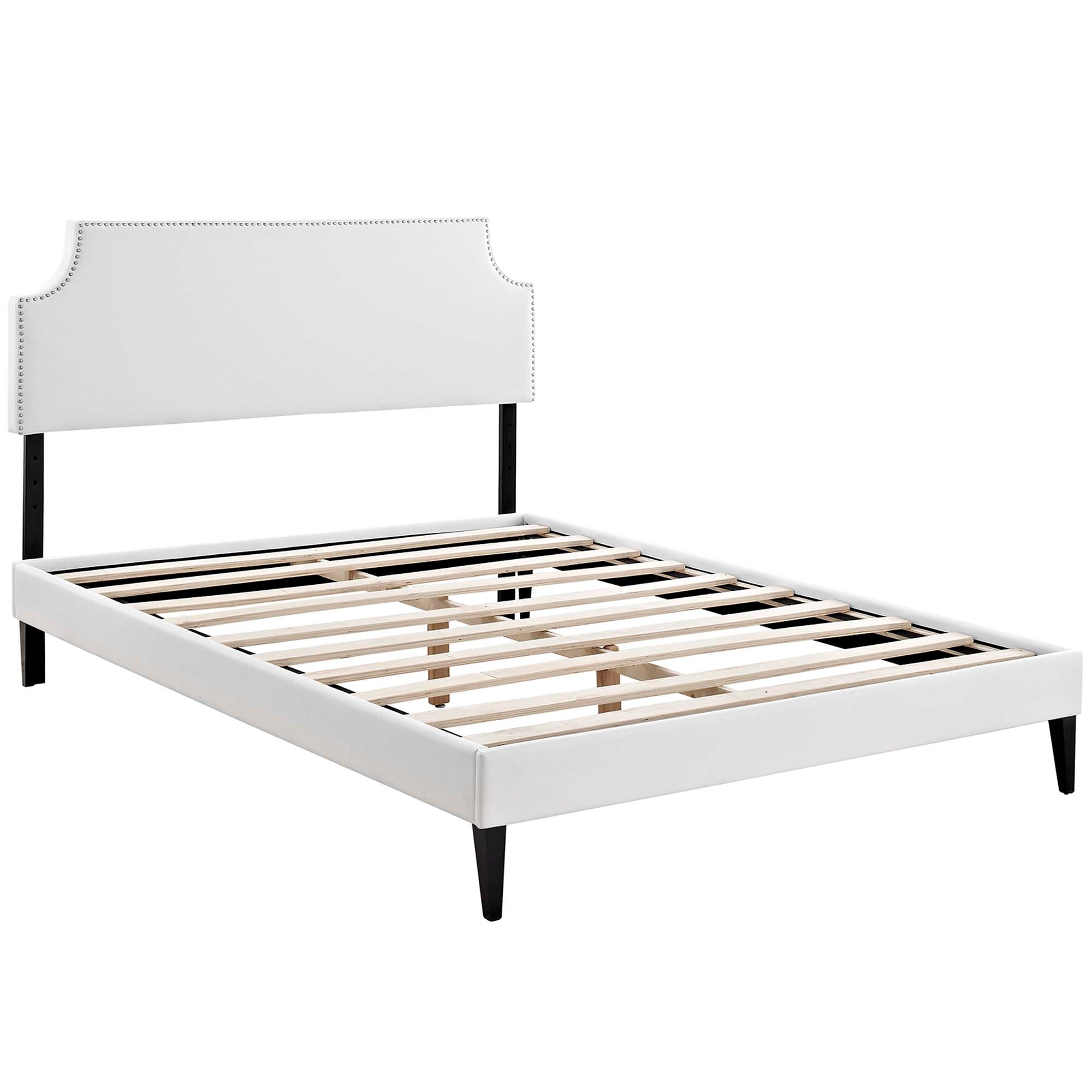 Corene Vinyl Platform Bed with Squared Tapered Legs by Modway