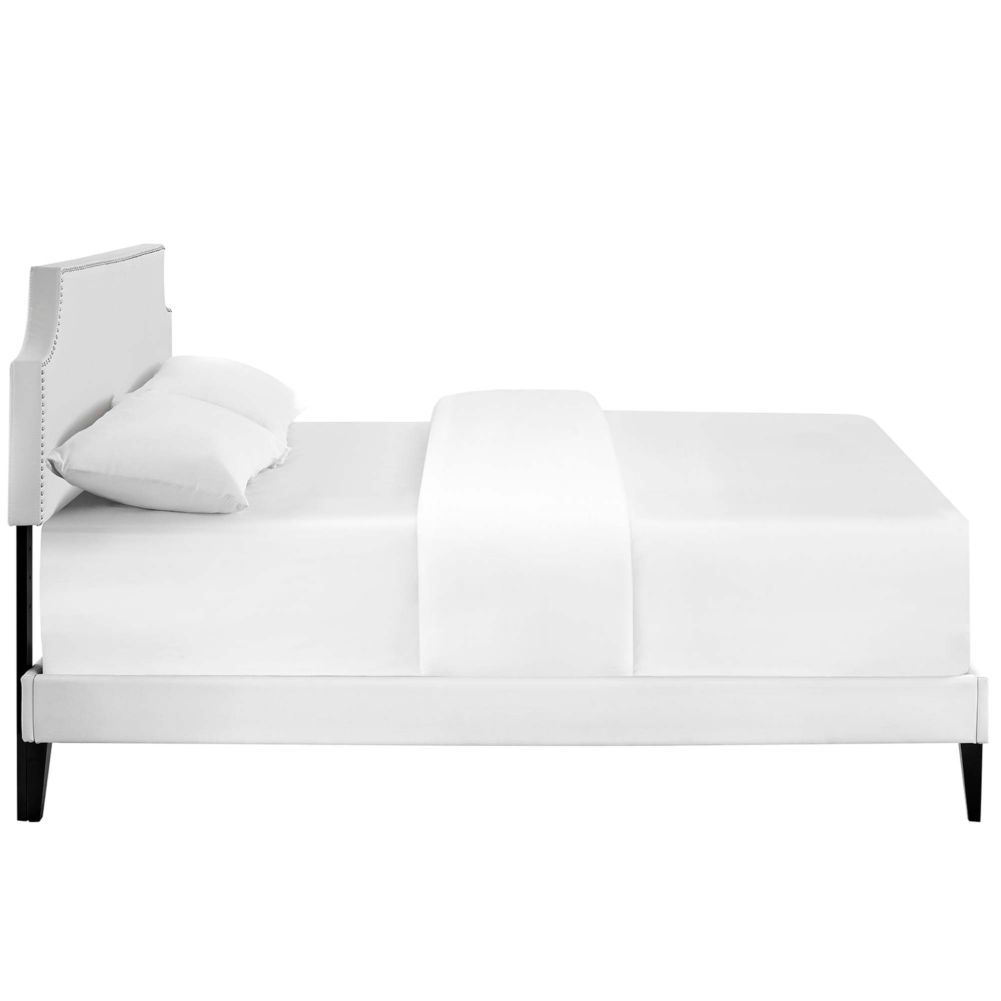 Corene Vinyl Platform Bed with Squared Tapered Legs by Modway